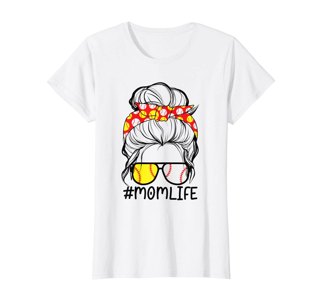 Womens Mom Life Softball Baseball Messy T-Shirt - Streetwear Style Unisex - T-Shirt, Sweatshirt, Hoodie