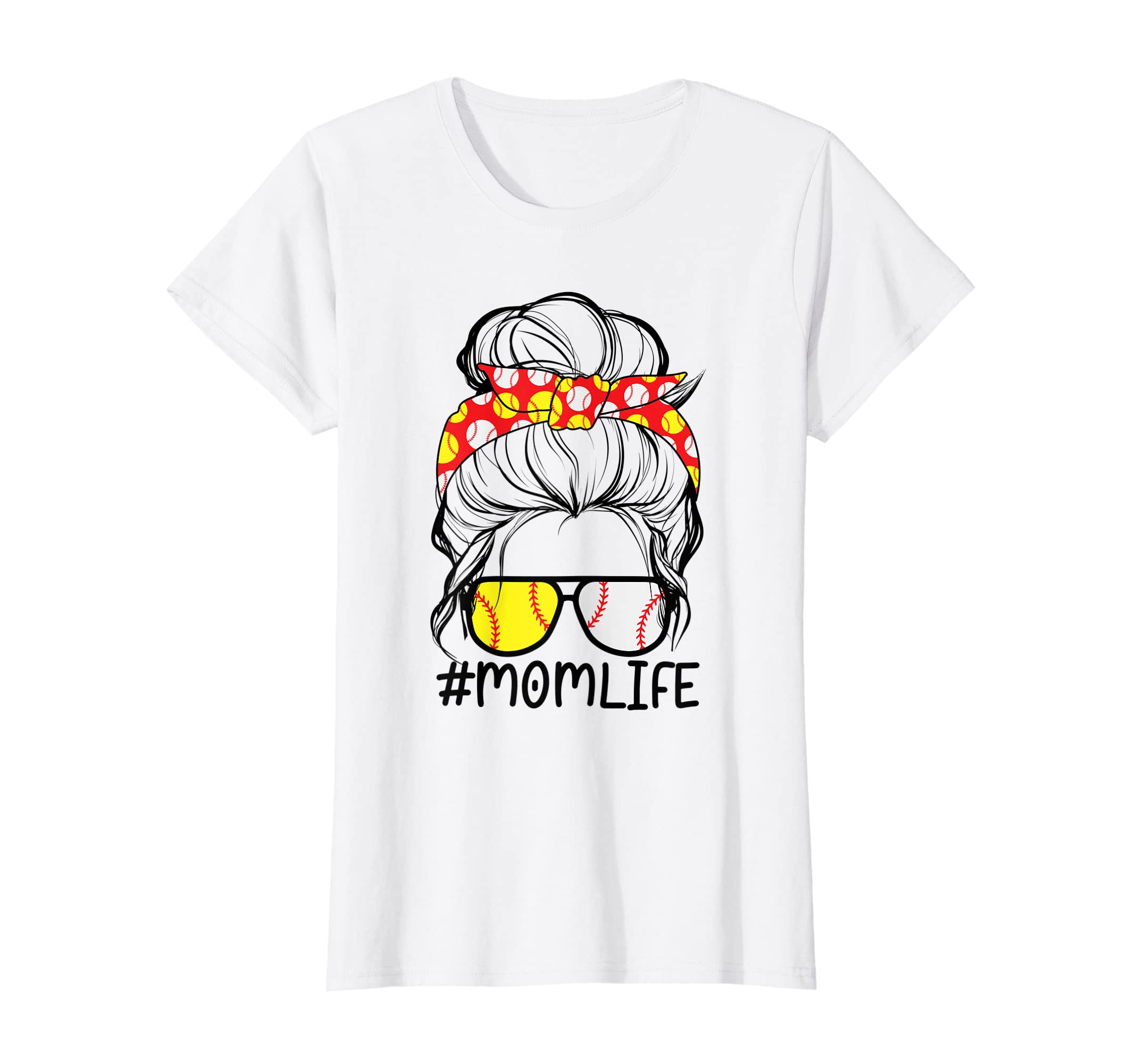 Womens Mom Life Softball Baseball Messy T-Shirt - Streetwear Style Unisex - T-Shirt, Sweatshirt, Hoodie