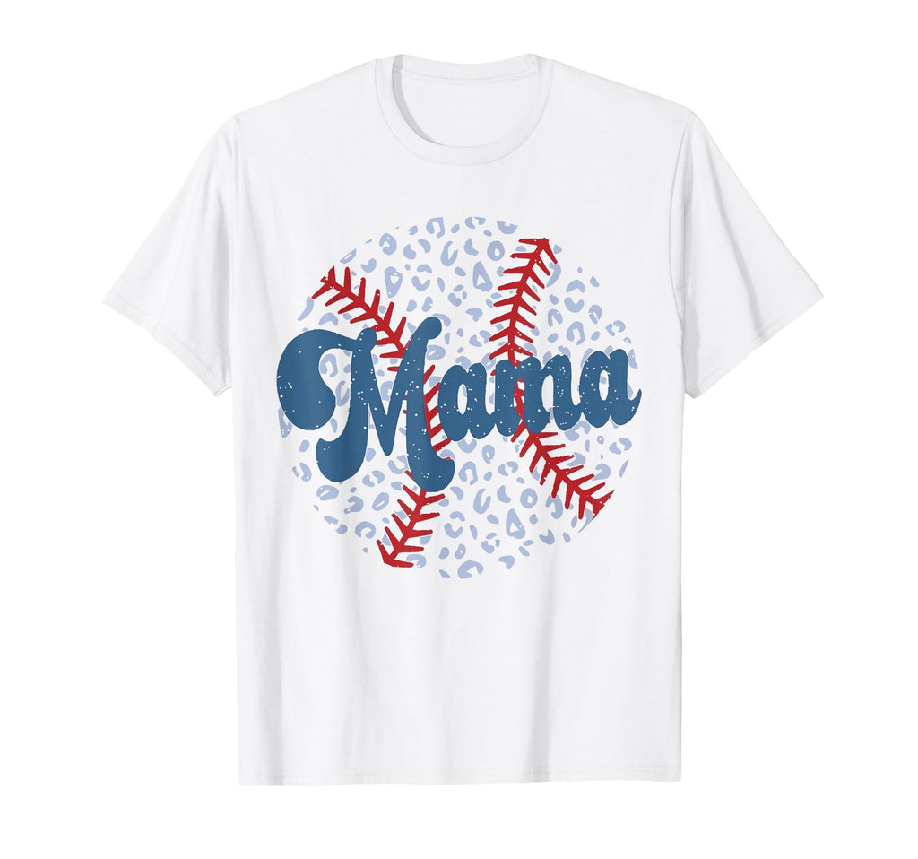 Baseball Mama Leopard Game Day Baseball T-Shirt - Graphic Print Unisex - T-Shirt, Sweatshirt, Hoodie
