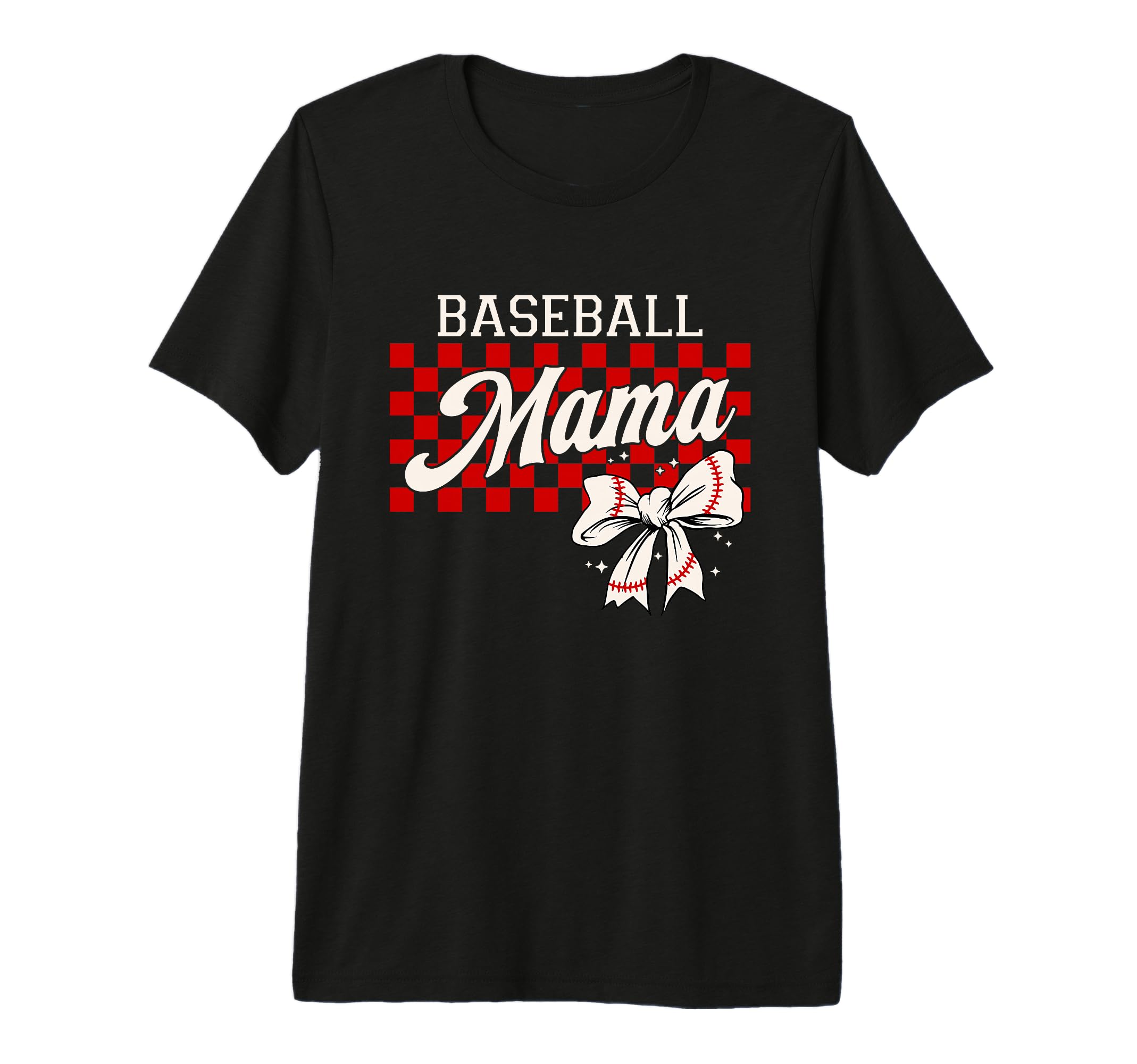 Checkered Baseball Mom Art Coquette T-Shirt - Fun Novelty Design Unisex - T-Shirt, Sweatshirt, Hoodie