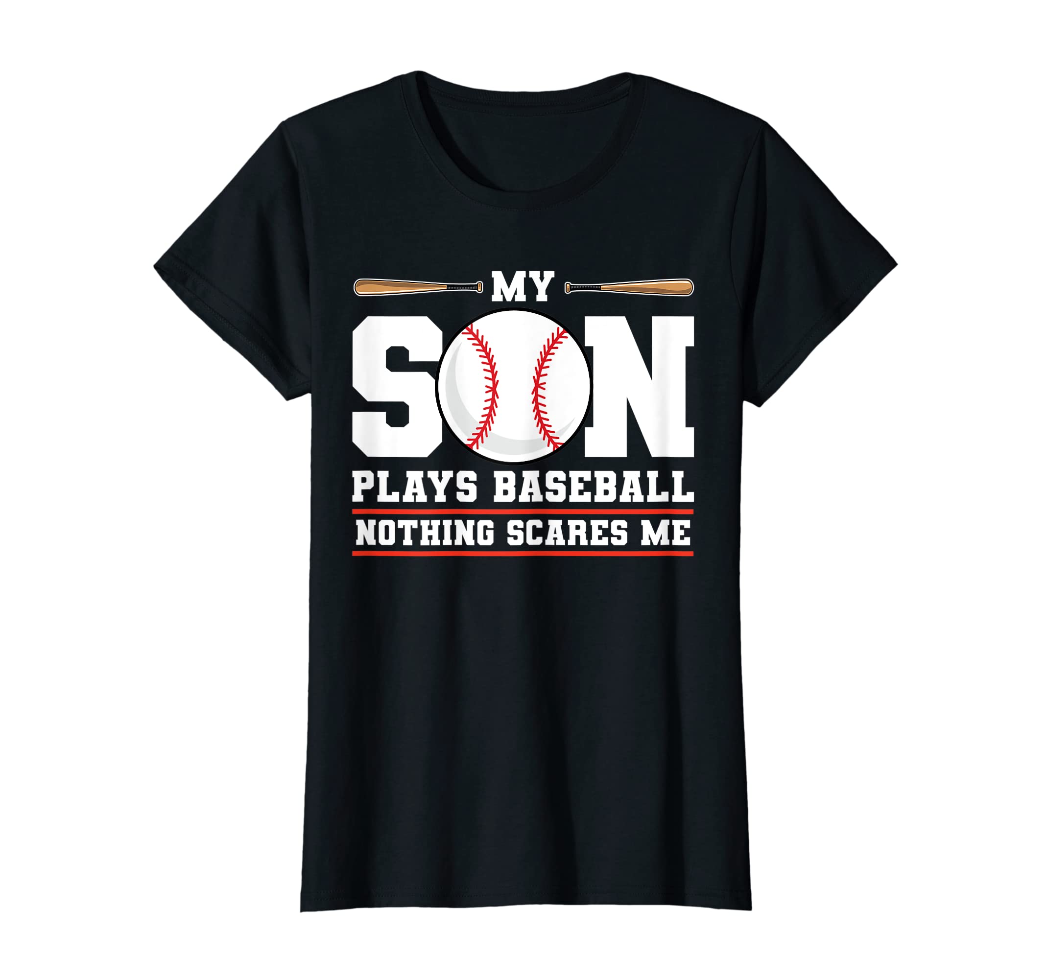 Womens My Son Plays Baseball Nothing T-Shirt - Unique Graphic Men Women - T-Shirt, Sweatshirt, Hoodie