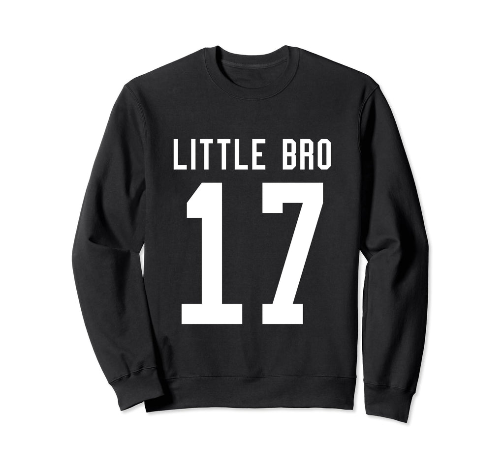 Number 17 Little Bro Biggest Fan Sweatshirt - Minimalist Print Men Women - T-Shirt, Sweatshirt, Hoodie