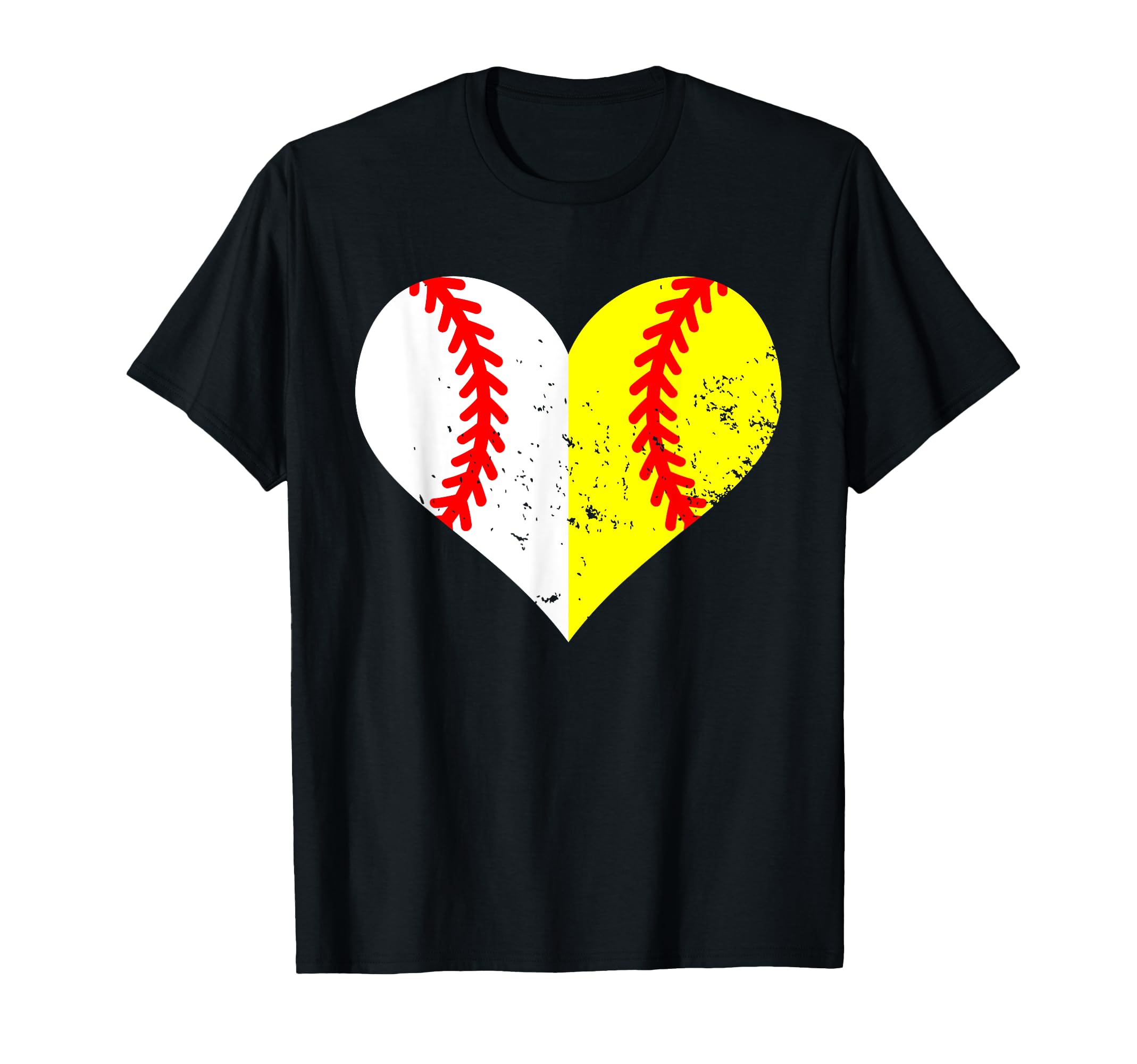 Baseball Softball Heart Funny T-Shirt - Novelty Apparel for Adults - T-Shirt, Sweatshirt, Hoodie