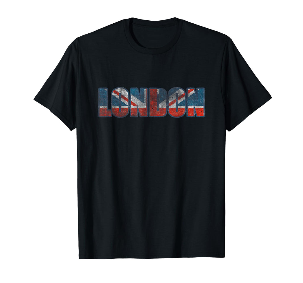 London Flag Souvenir Distressed Gift T-Shirt - Minimalist Print for Adults - T-Shirt, Sweatshirt, Hoodie