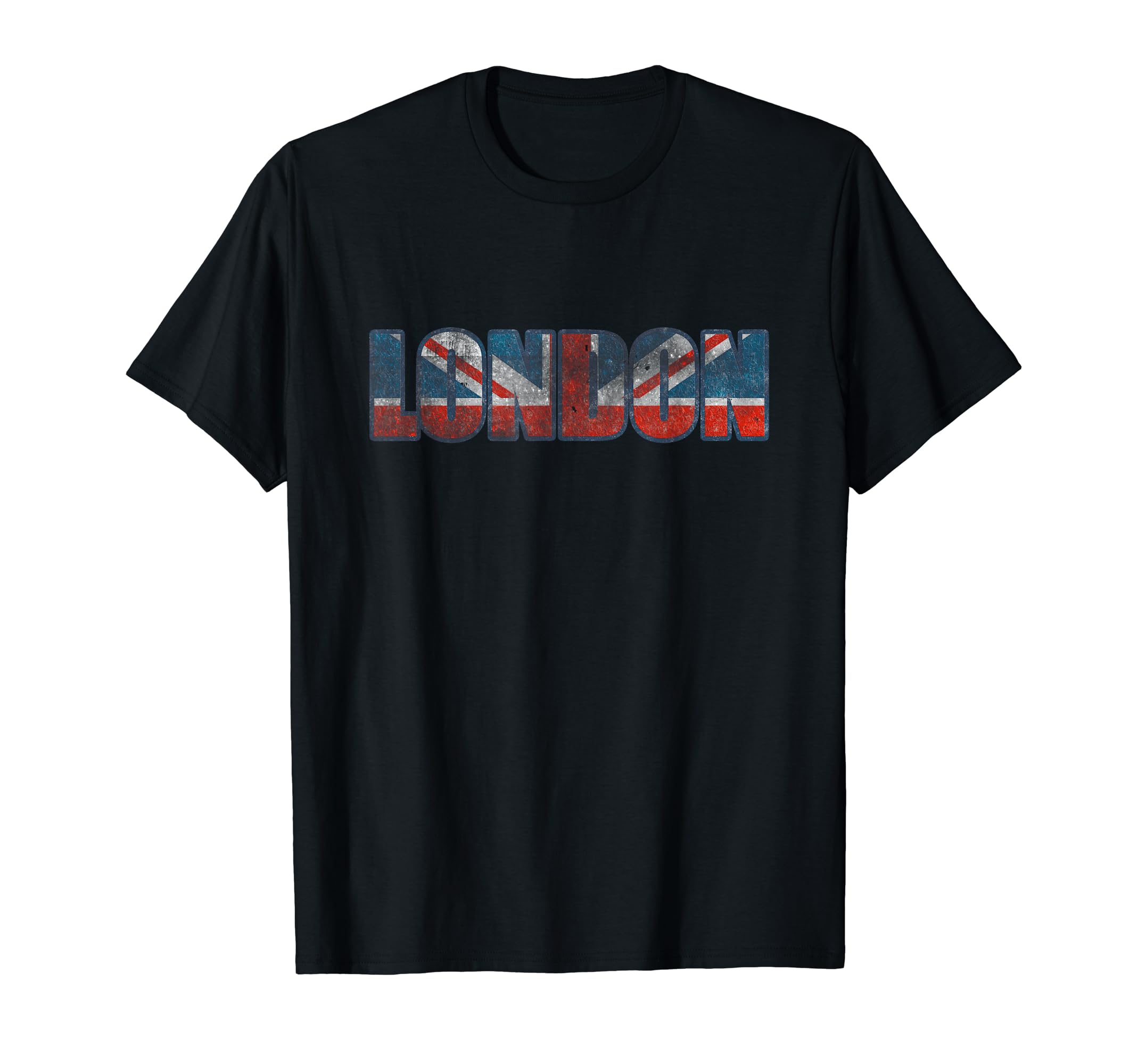 London Flag Souvenir Distressed Gift T-Shirt - Minimalist Print for Adults - T-Shirt, Sweatshirt, Hoodie
