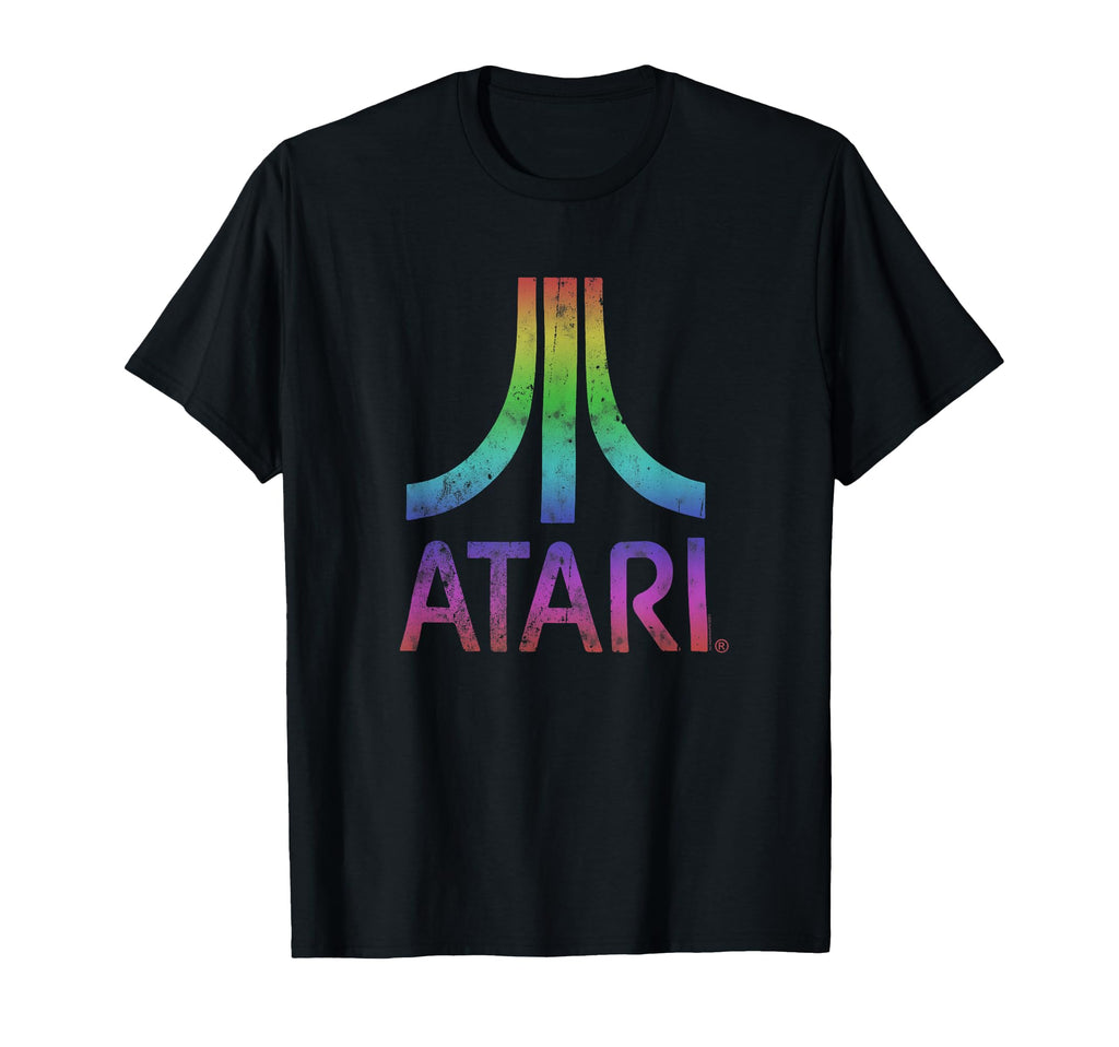 Atari Distressed Mt Fuji Rainbow Logo T-Shirt - Custom Art Print Men Women - T-Shirt, Sweatshirt, Hoodie