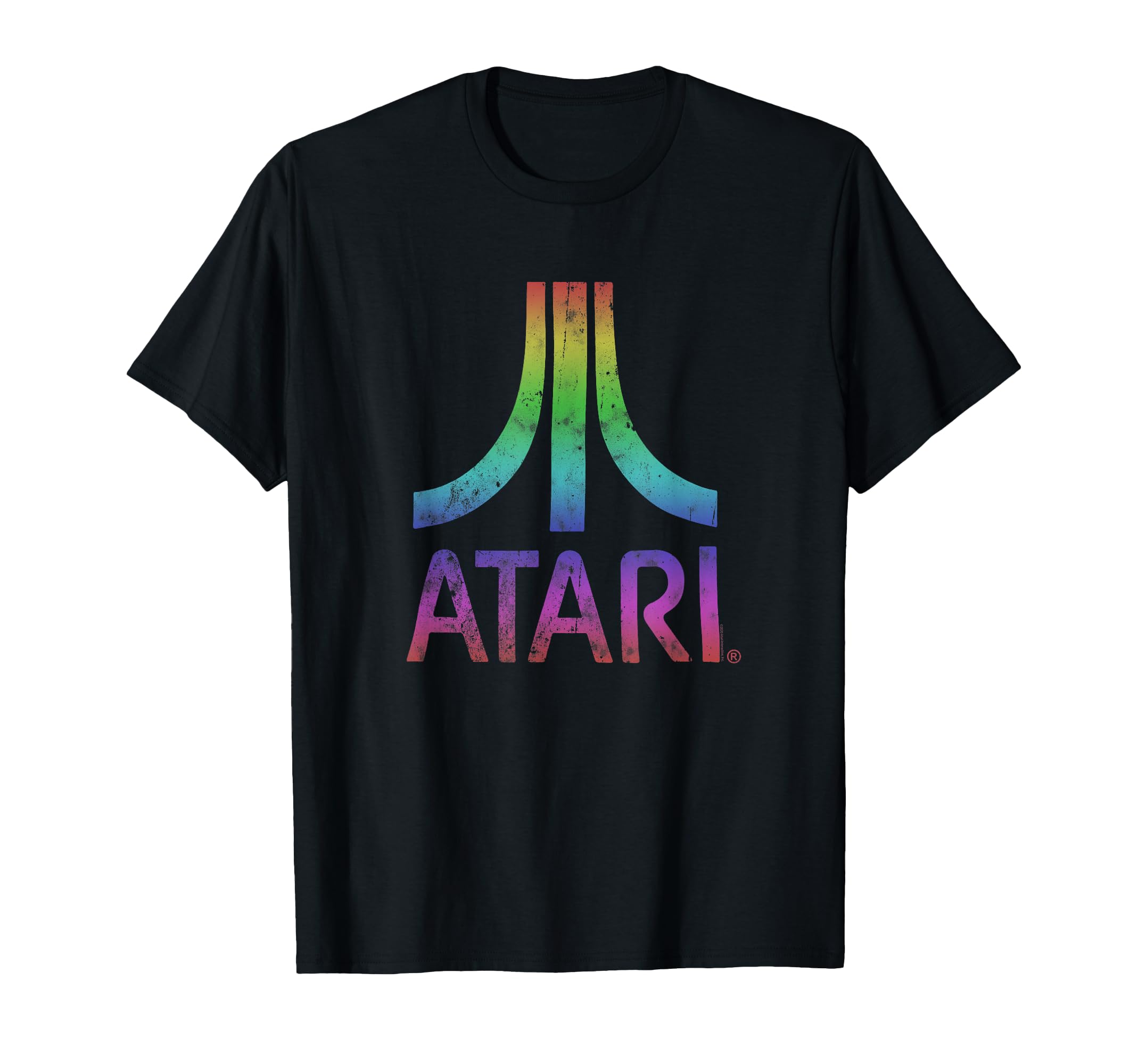 Atari Distressed Mt Fuji Rainbow Logo T-Shirt - Custom Art Print Men Women - T-Shirt, Sweatshirt, Hoodie