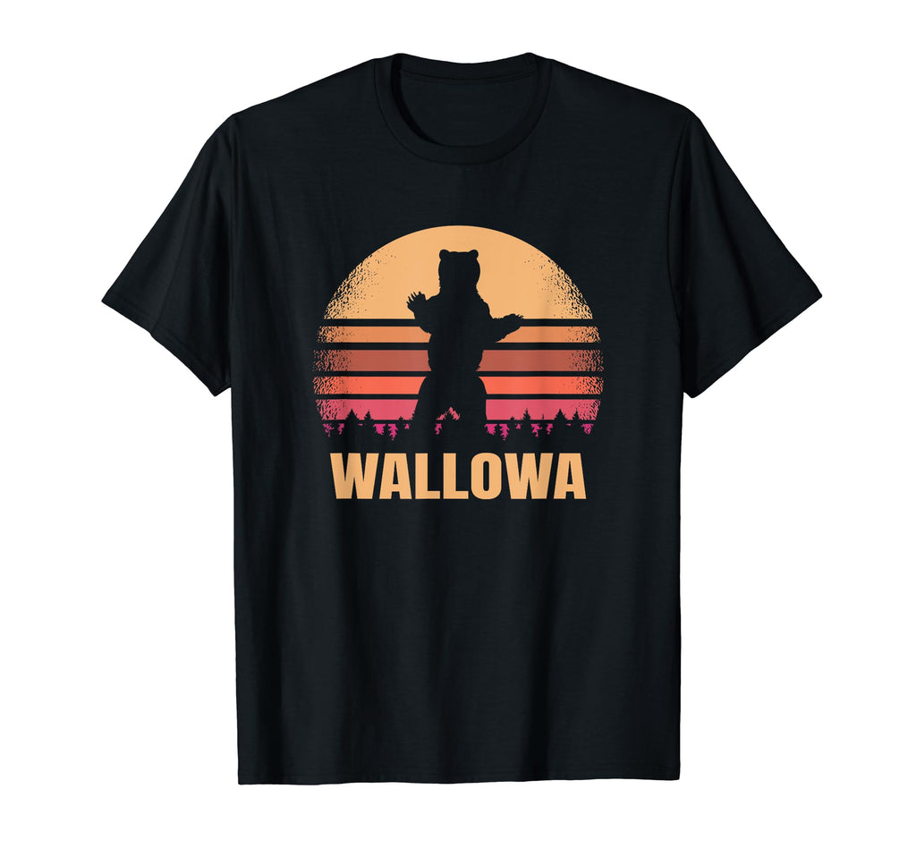 Wallowa Oregon Bear Or Distressed 80S Sunset T-Shirt - Graphic Print Unisex - T-Shirt, Sweatshirt, Hoodie