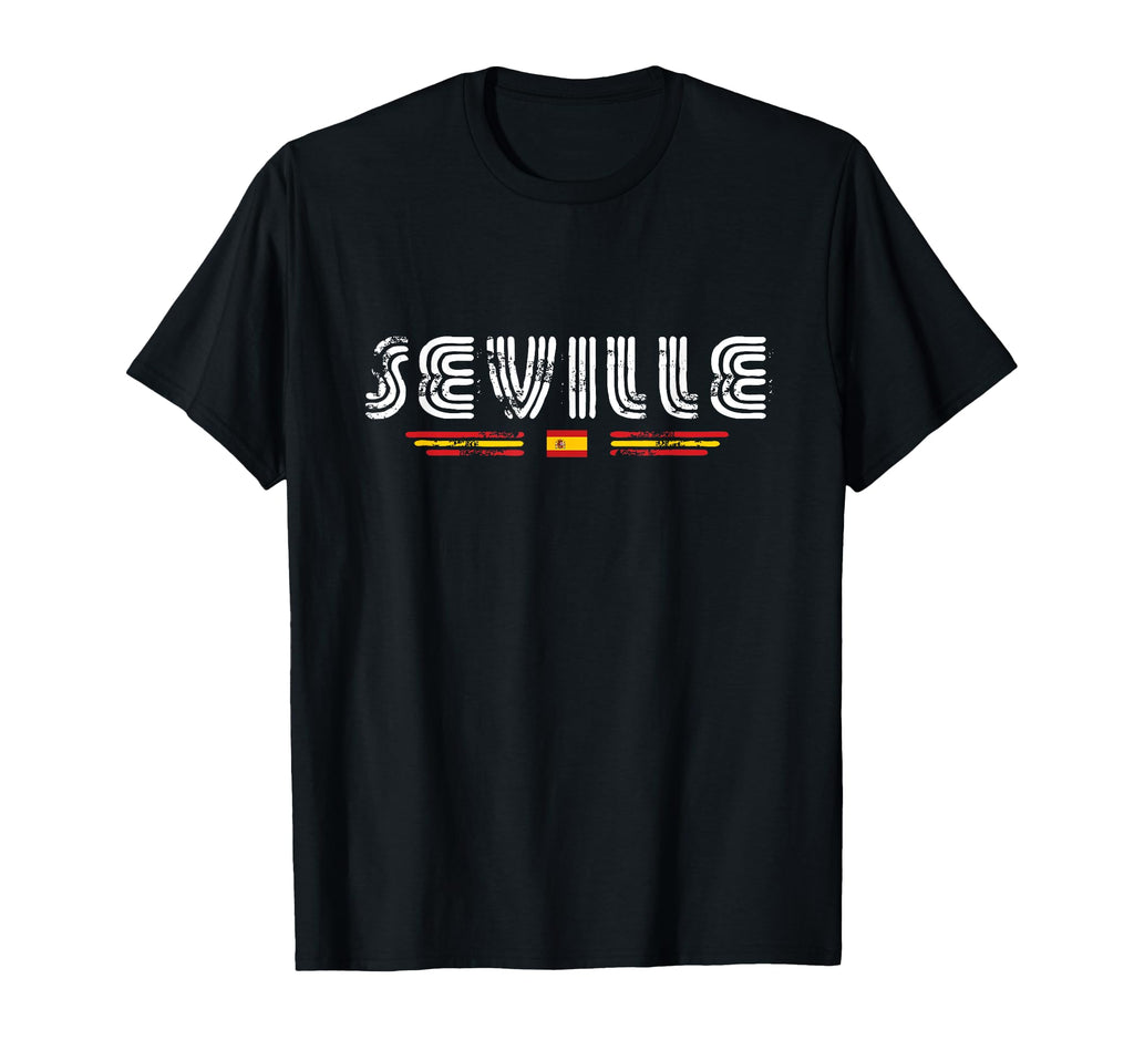 Seville Spain 70S 80S Type T-Shirt - Fun Novelty Design for Adults - T-Shirt, Sweatshirt, Hoodie