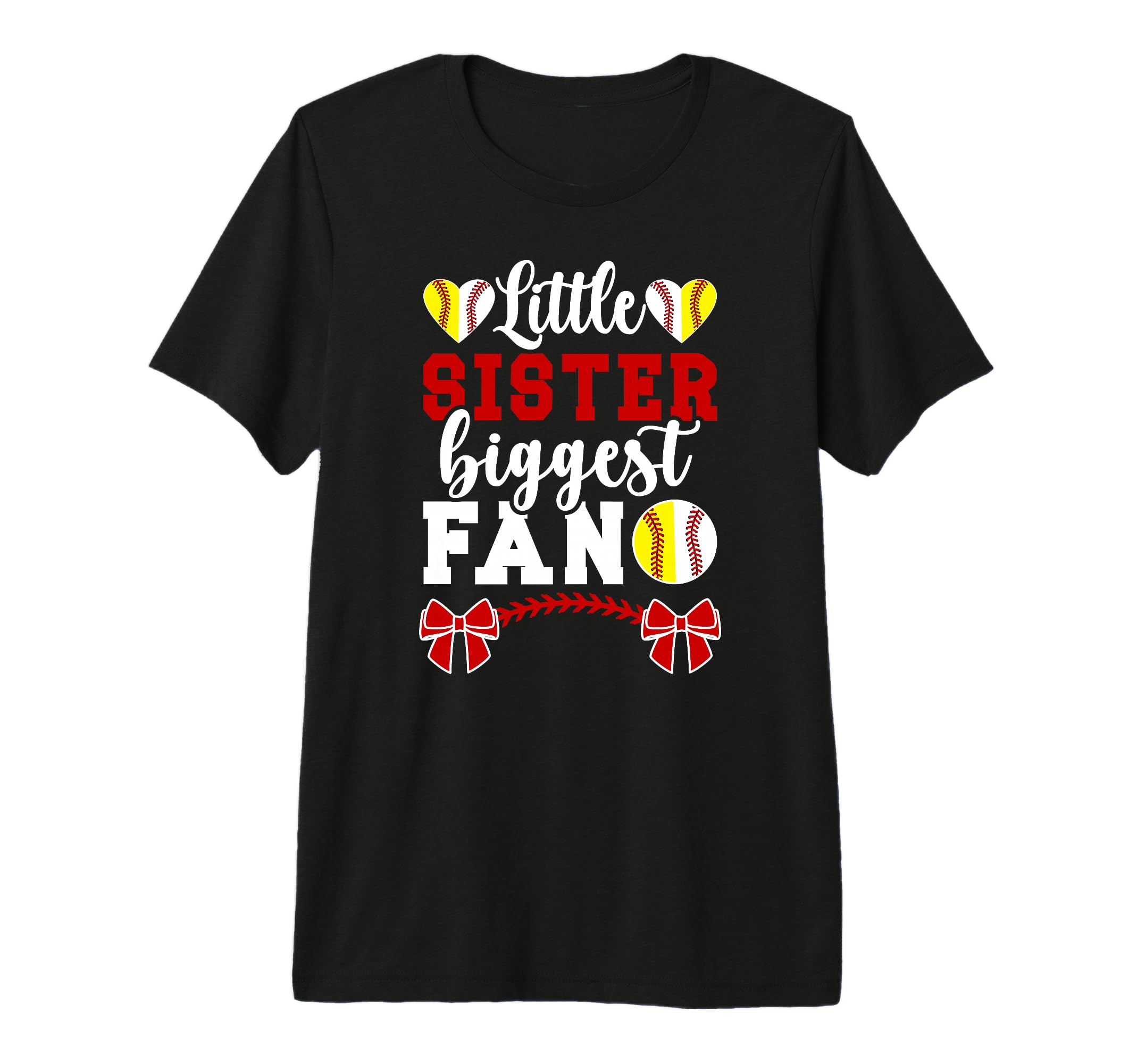 Little Sister Biggest Fan Softball T-Shirt - Minimalist Print Men Women - T-Shirt, Sweatshirt, Hoodie