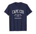 Cape Cod Ma Crossed Oars Boat Anchor T-Shirt - Minimalist Print for Adults - T-Shirt, Sweatshirt, Hoodie