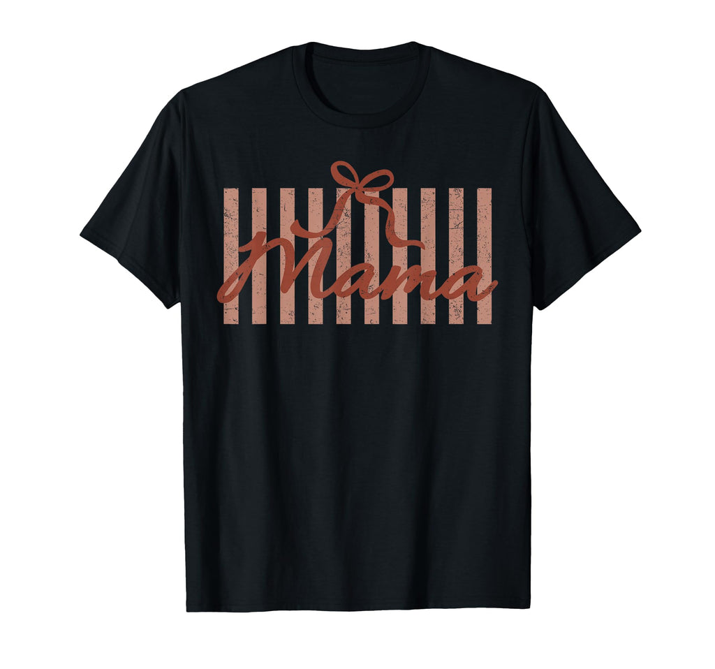 Motherhood Red Striped Coquette Bow T-Shirt - Casual Everyday Wear Unisex - T-Shirt, Sweatshirt, Hoodie