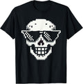 Pixelated Cool Skull Gamer Art Style - Adult & Kids T-Shirts, Sweatshirts & Hoodies apparel design preview 1