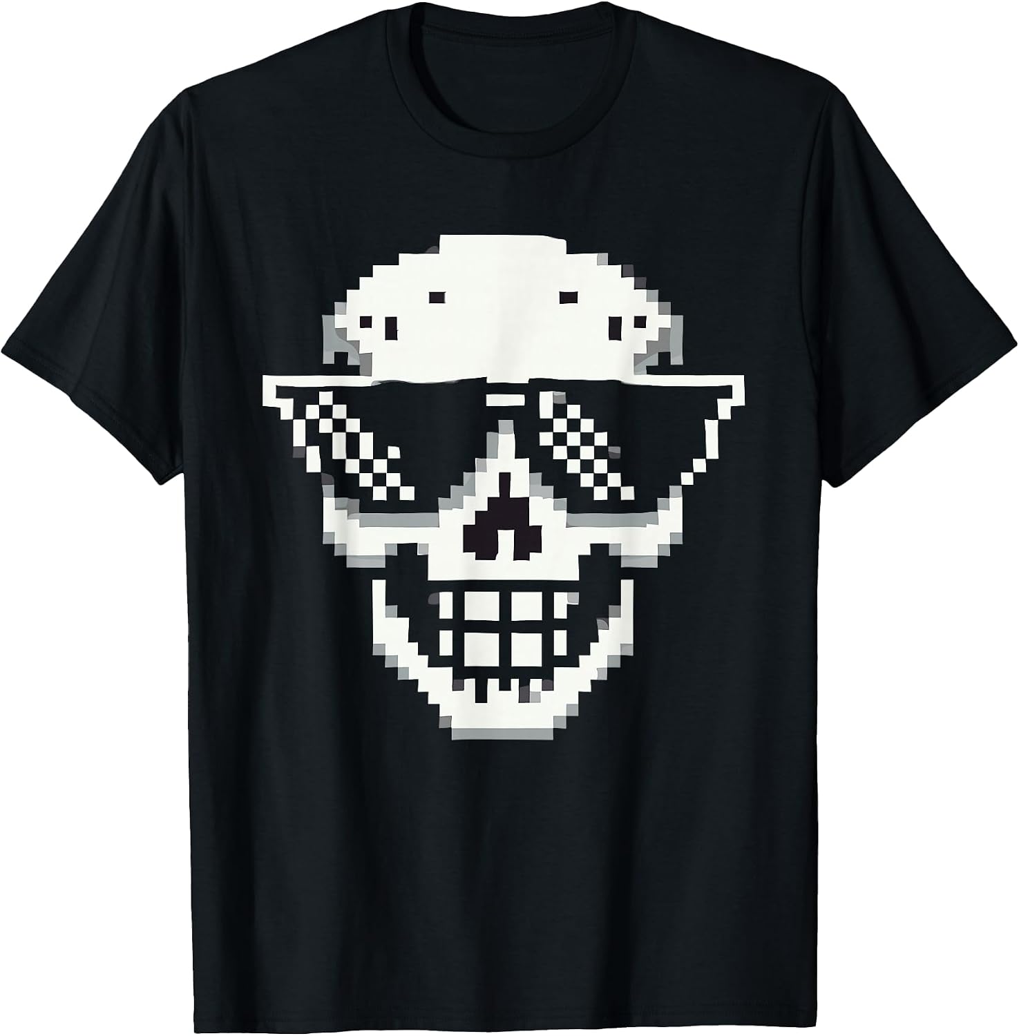 Pixelated Cool Skull Gamer Art Style - Adult & Kids T-Shirts, Sweatshirts & Hoodies apparel design preview 1