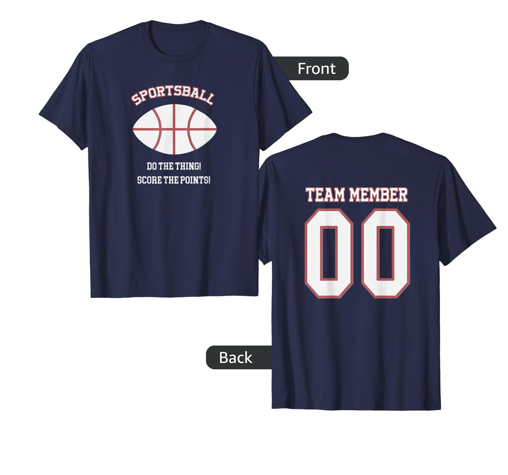 Sportsball 2 Sided Jersey Baseball T-Shirt - Trendy Graphic for Adults - T-Shirt, Sweatshirt, Hoodie