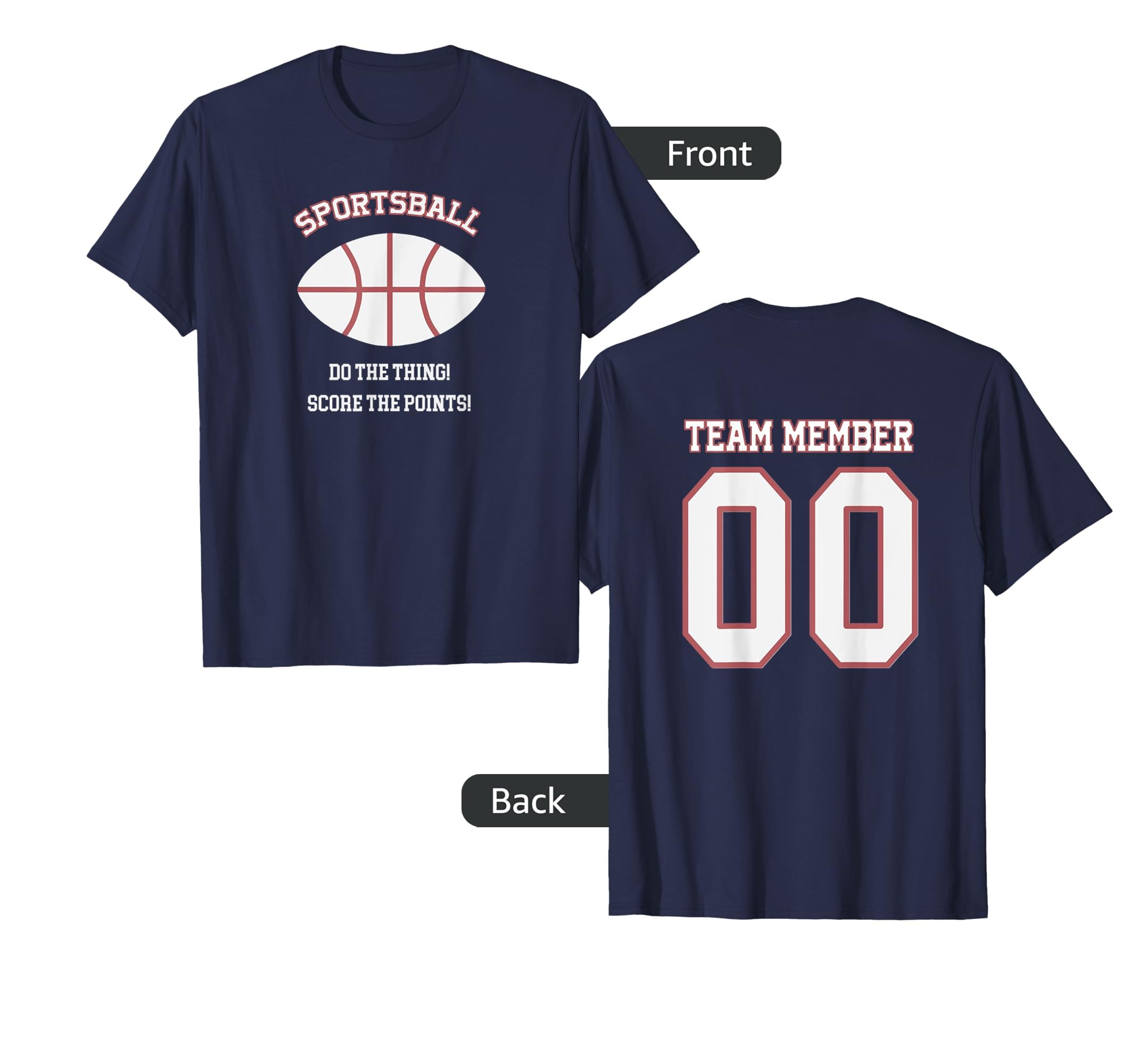 Sportsball 2 Sided Jersey Baseball T-Shirt - Trendy Graphic for Adults - T-Shirt, Sweatshirt, Hoodie