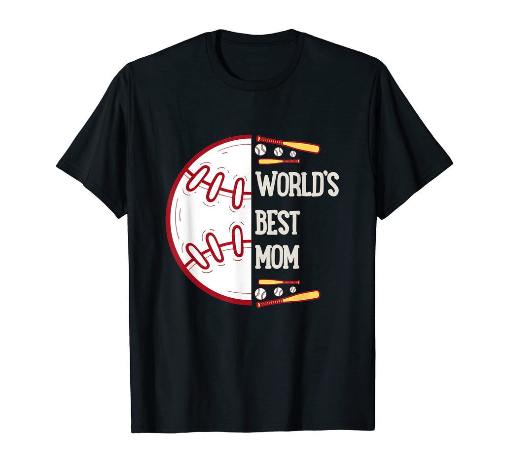 Worlds Best Baseball Mom T-Shirt - Casual Everyday Wear Men Women - T-Shirt, Sweatshirt, Hoodie