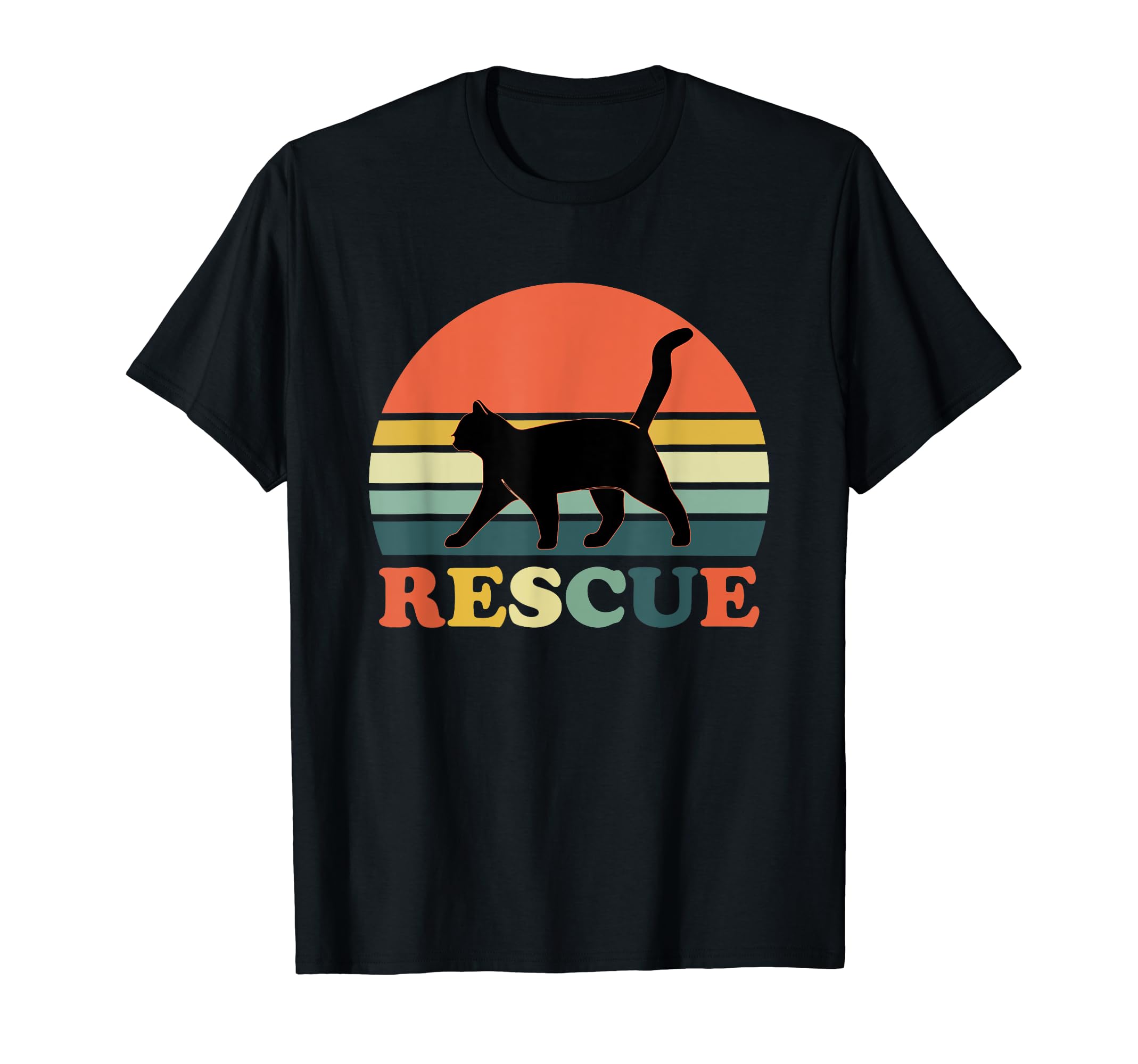 Cat Adoption Sunset Rescue T-Shirt - Minimalist Print Unisex - T-Shirt, Sweatshirt, Hoodie