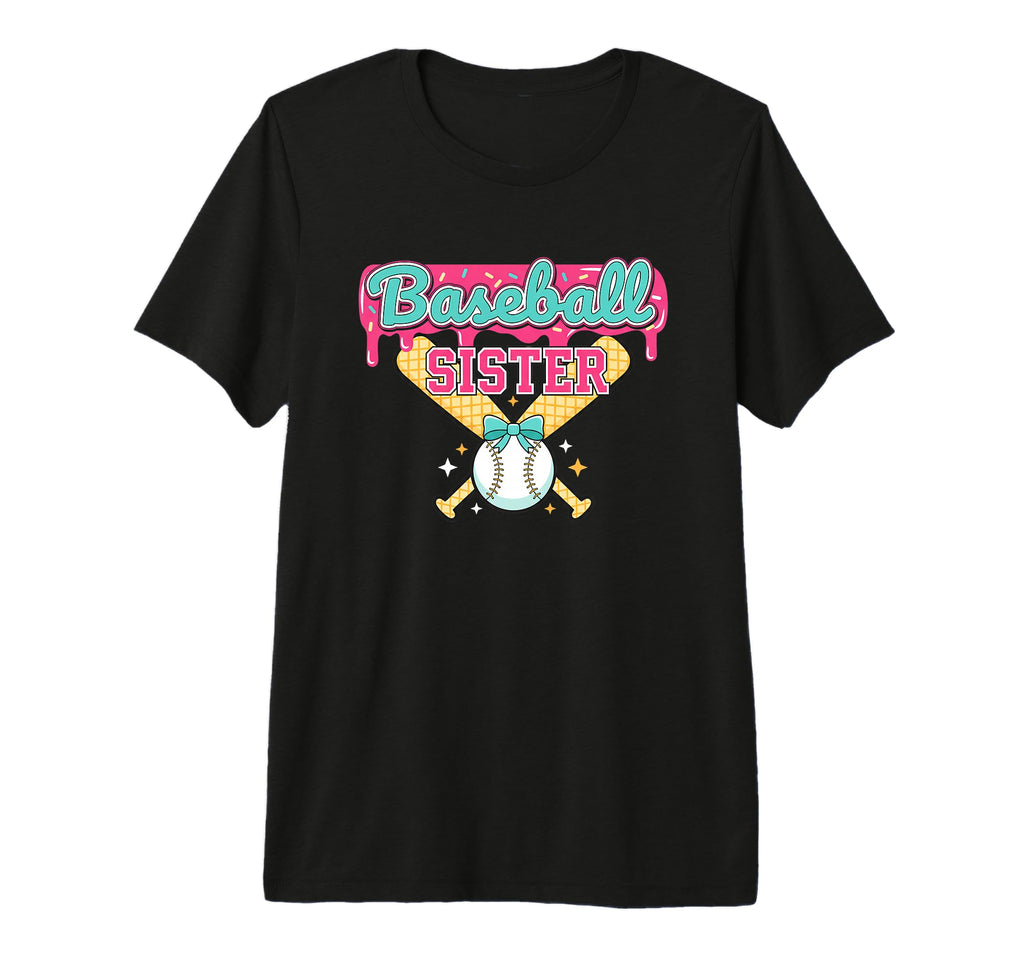 Baseball Sister Waffle Cone T-Shirt - Fun Novelty Design for Adults - T-Shirt, Sweatshirt, Hoodie