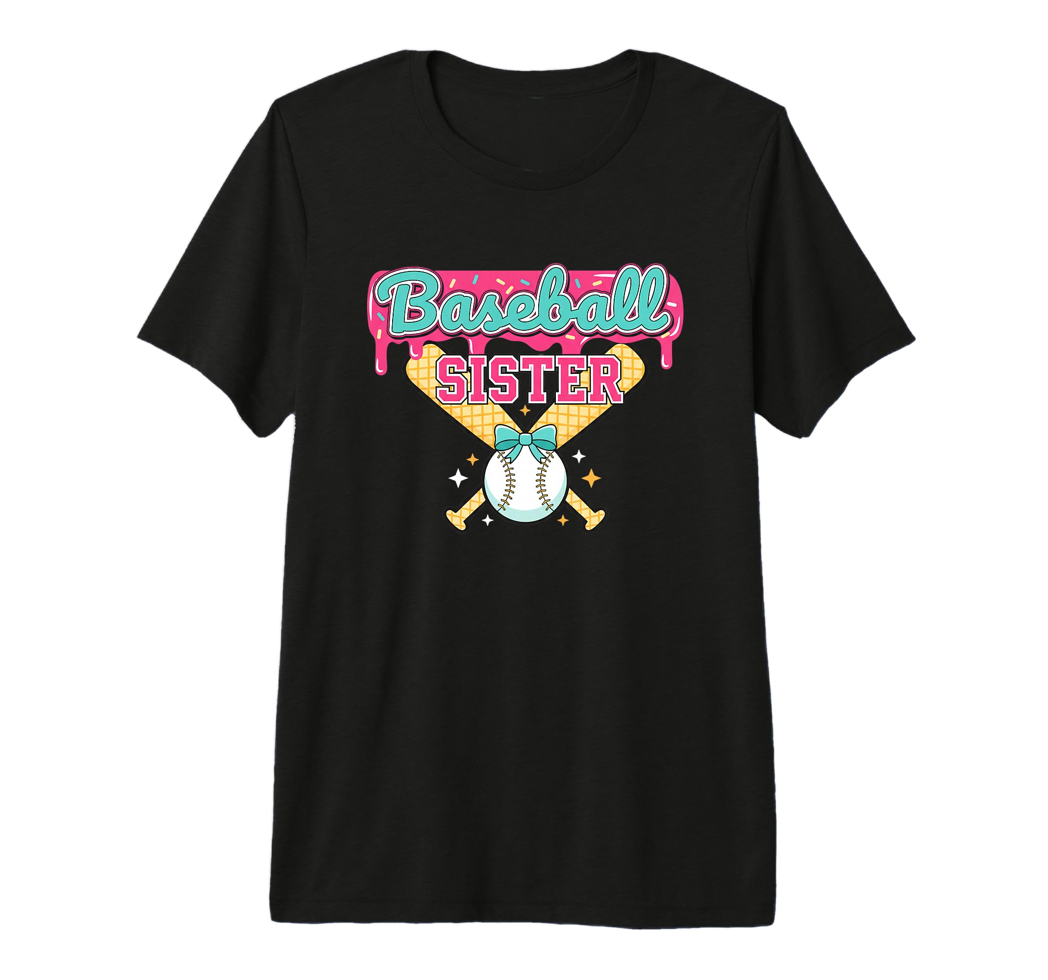Baseball Sister Waffle Cone T-Shirt - Fun Novelty Design for Adults - T-Shirt, Sweatshirt, Hoodie