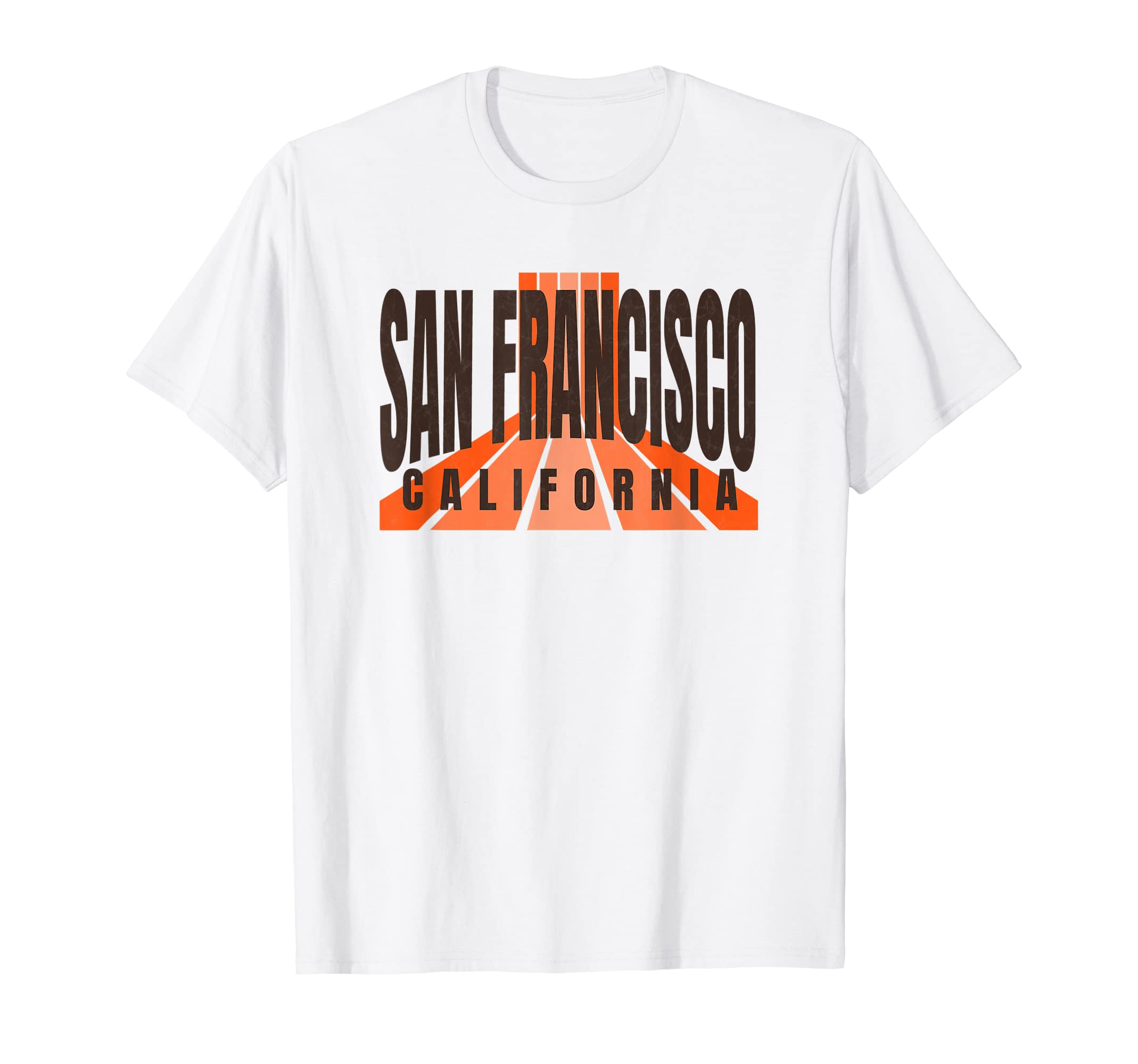 San Francisco Orange Brown San Francisco T-Shirt - Graphic Print Unisex - T-Shirt, Sweatshirt, Hoodie