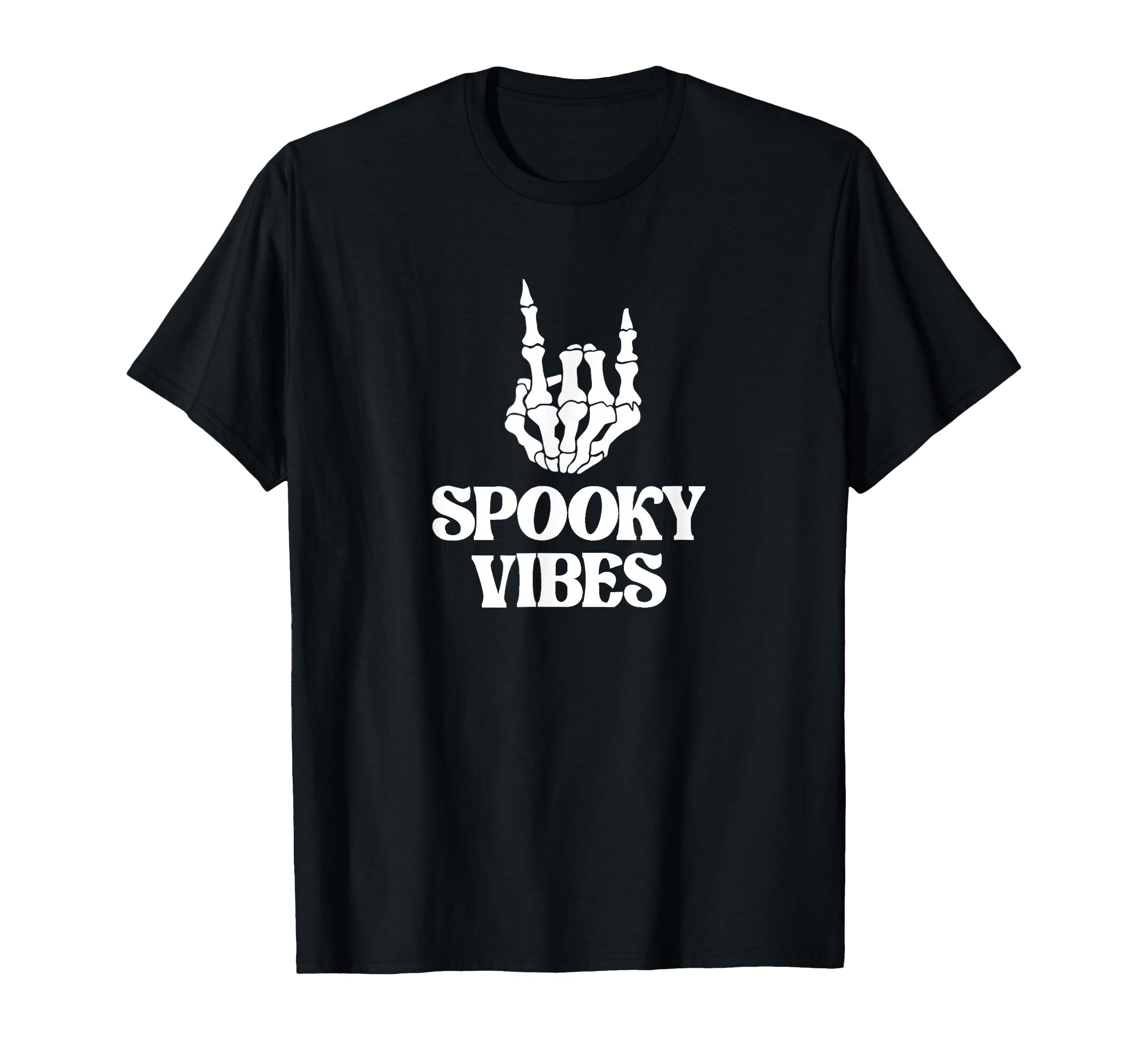 Spooky Vibes Rock Out Skeleton T-Shirt - Fun Novelty Design for Adults - T-Shirt, Sweatshirt, Hoodie