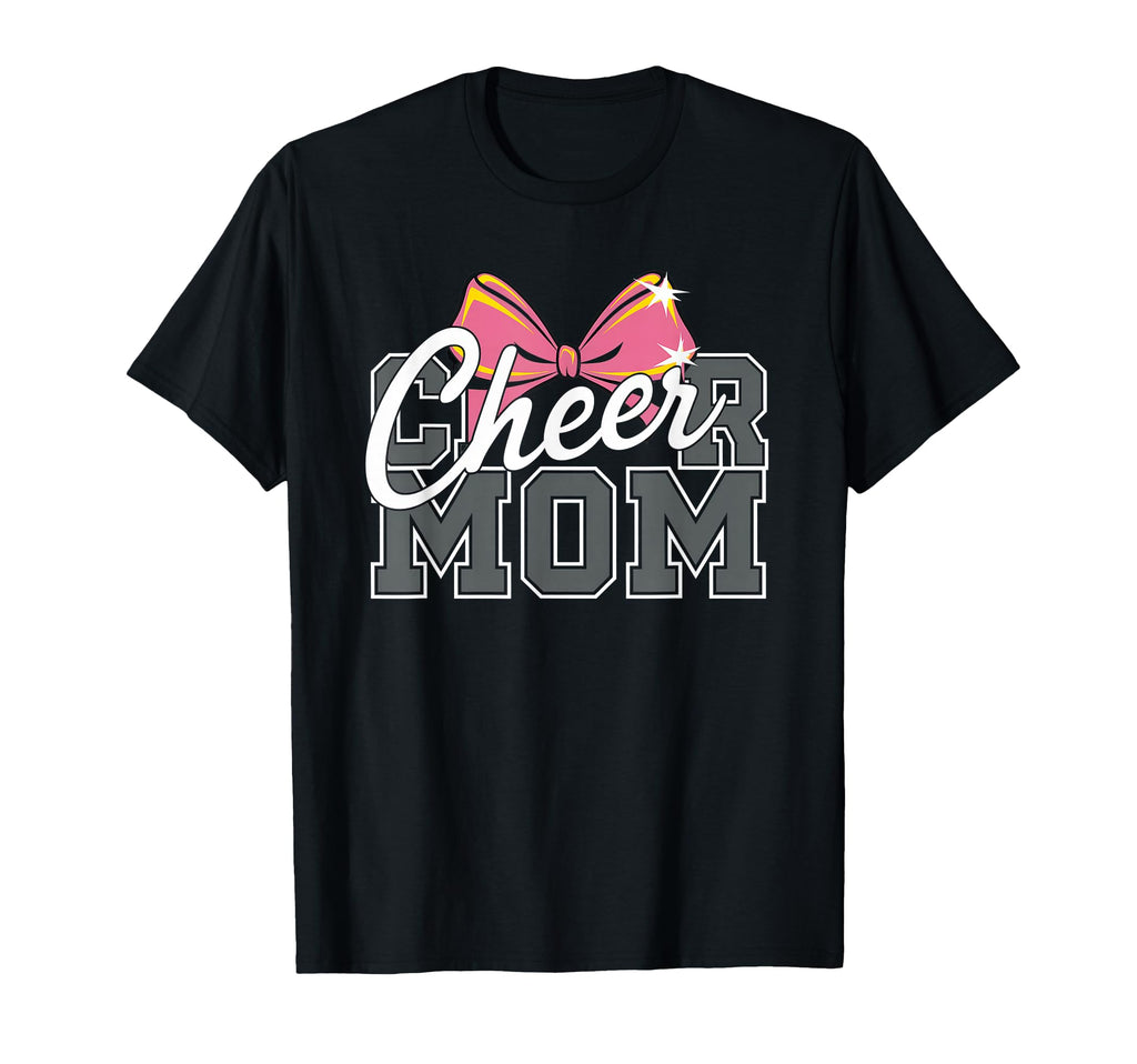 Cheer Mom Mother Bow Cheerleader T-Shirt - Custom Art Print for Adults - T-Shirt, Sweatshirt, Hoodie