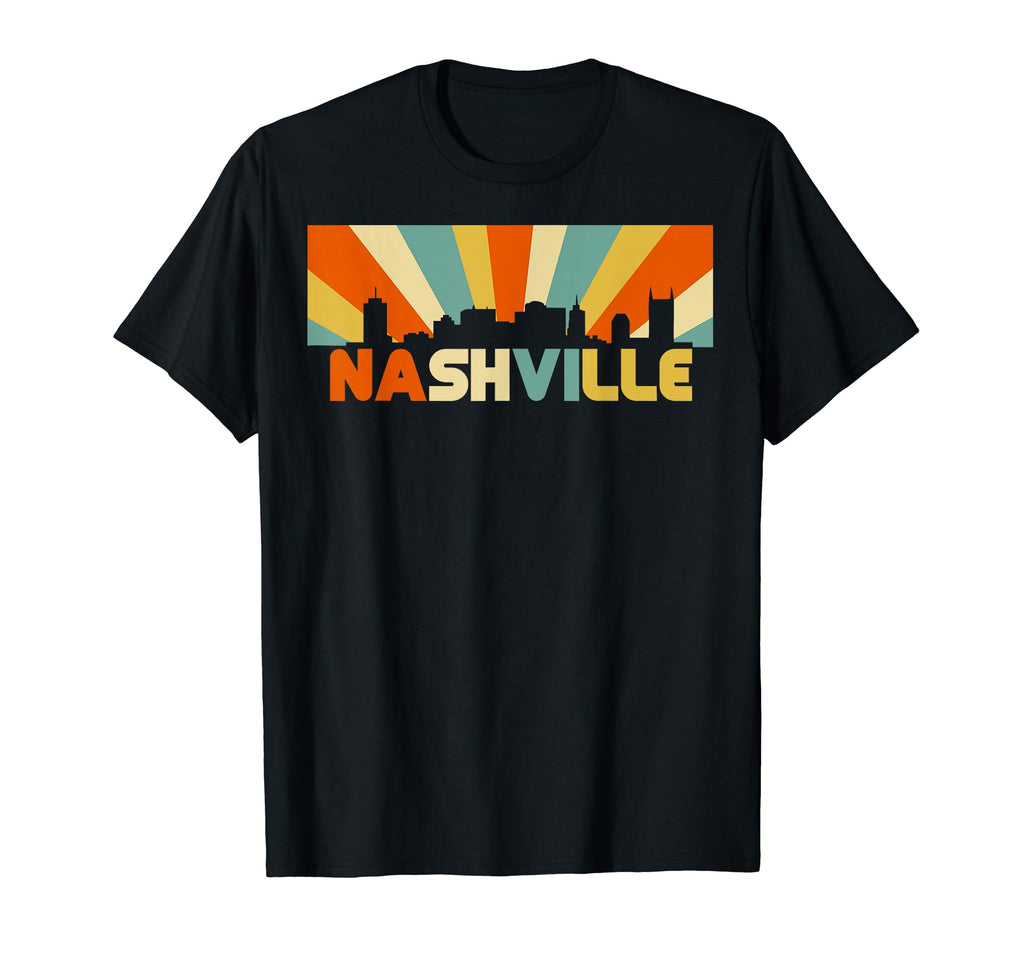 Nashville City Skyline 70S T-Shirt - Casual Everyday Wear for Adults - T-Shirt, Sweatshirt, Hoodie