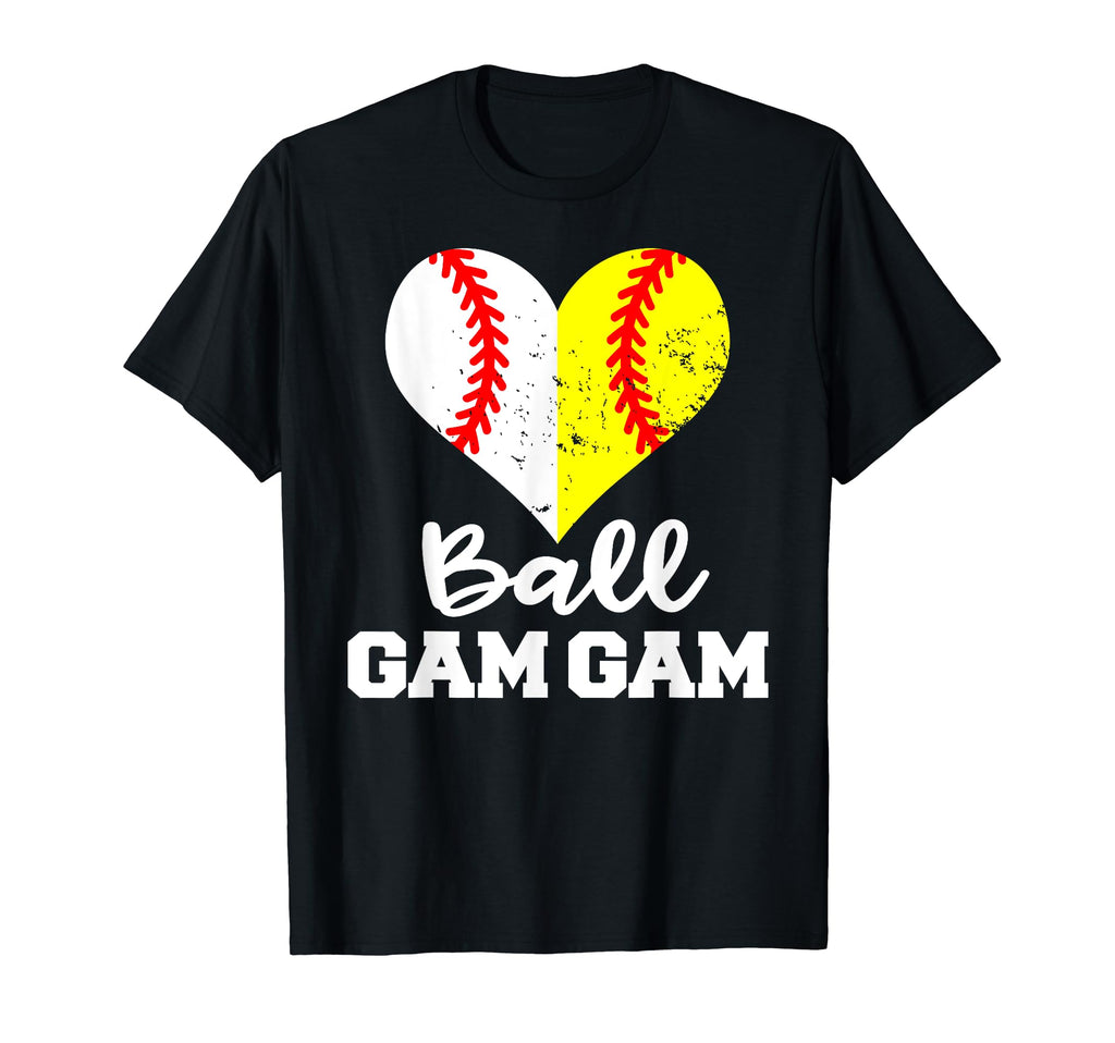 Ball Gam Gam Heart Funny Baseball T-Shirt - Unique Graphic for Adults - T-Shirt, Sweatshirt, Hoodie