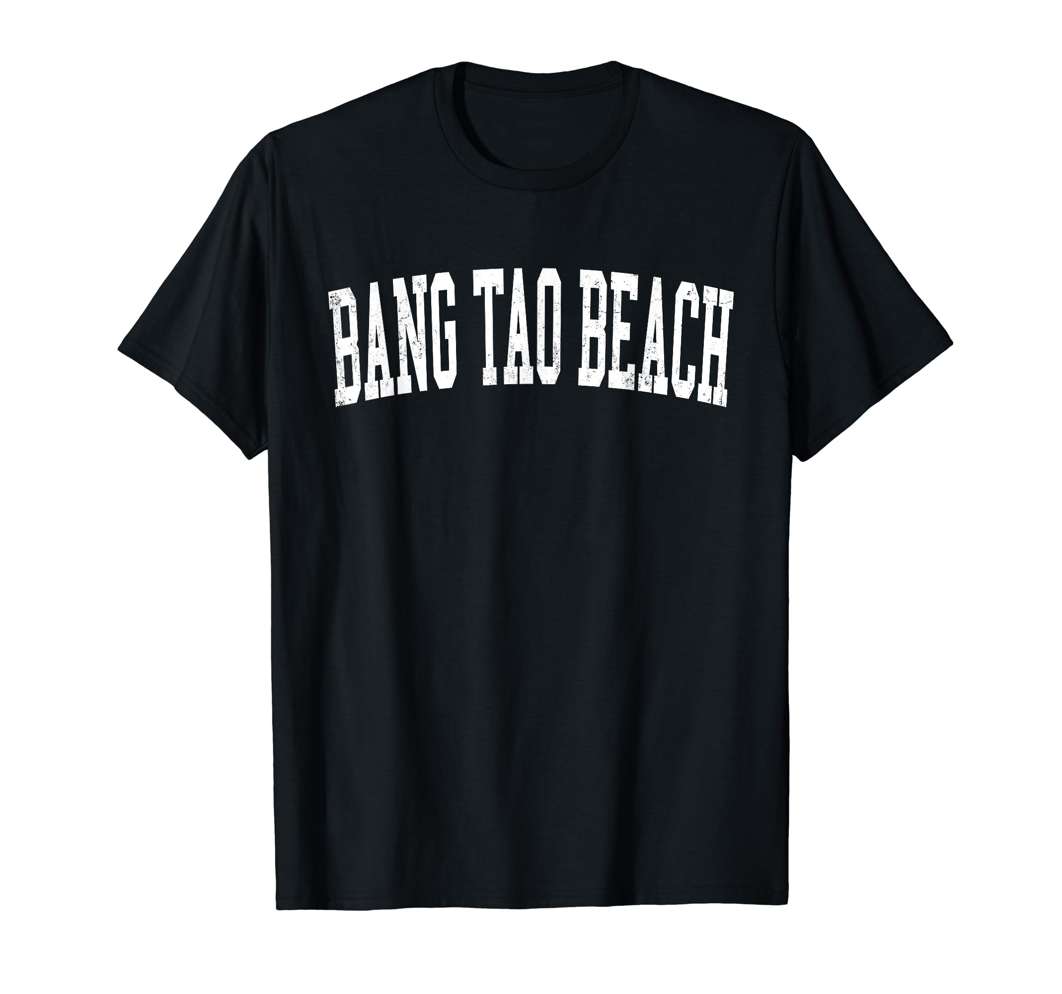 Bang Tao Beach Distressed White Varsity T-Shirt - Graphic Print Men Women - T-Shirt, Sweatshirt, Hoodie