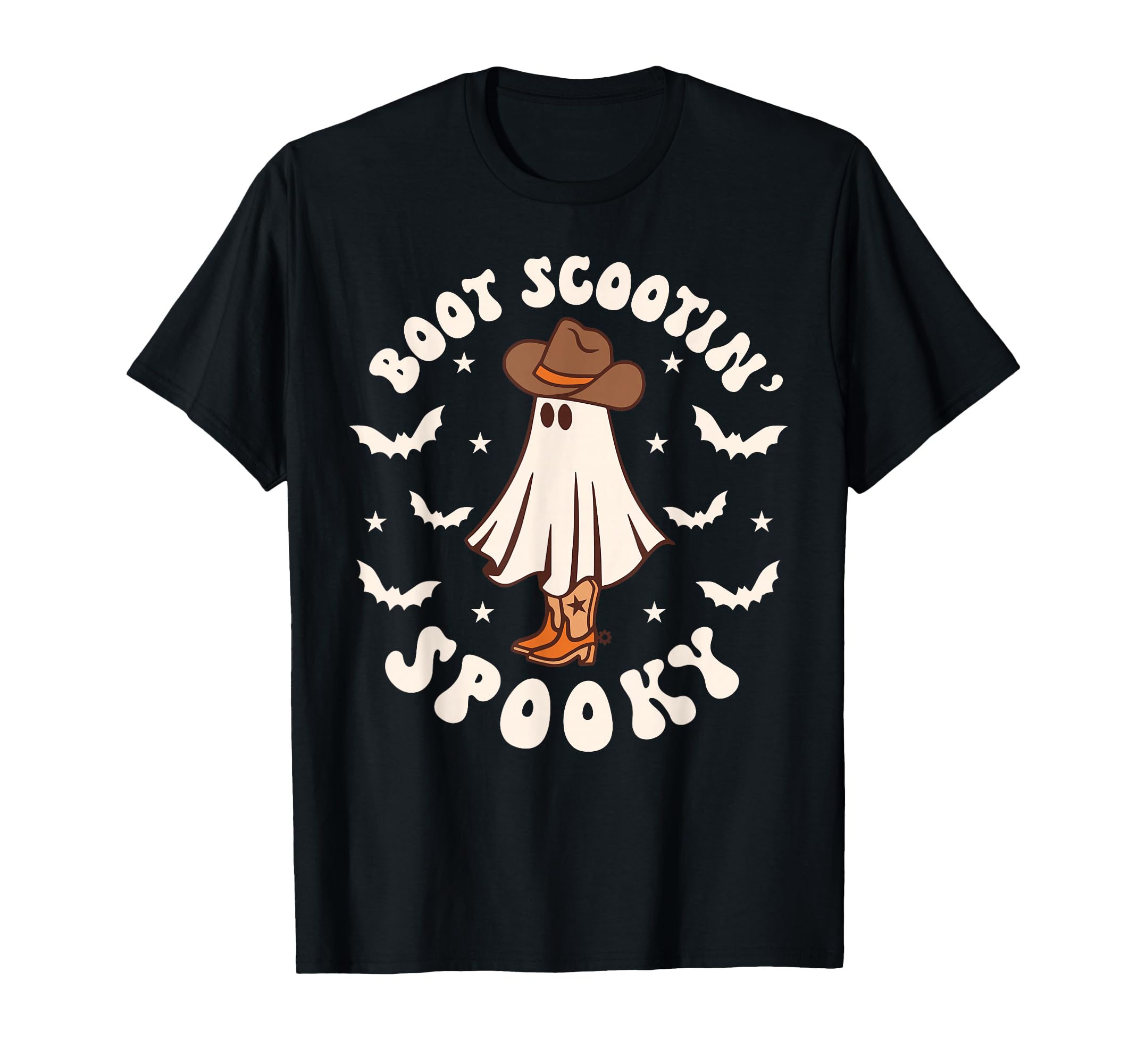 Western Halloween Ghost Funny Boot Scootin T-Shirt - Unique Graphic Unisex - T-Shirt, Sweatshirt, Hoodie