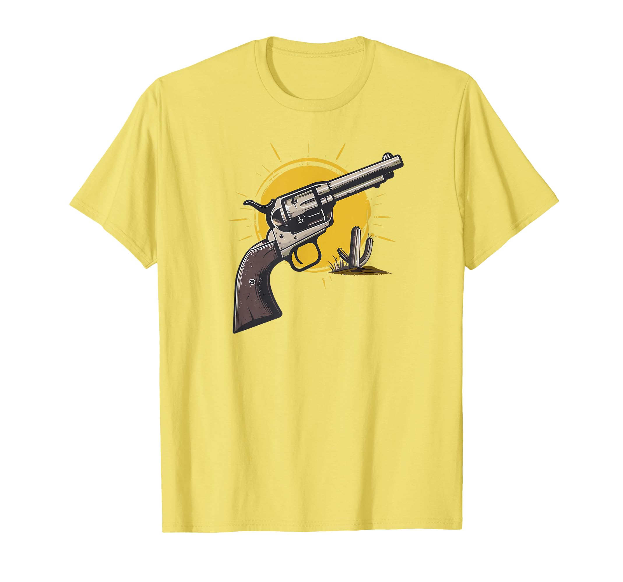 Cowboy Western Gun Revolver Desert T-Shirt - Trendy Graphic Men Women - T-Shirt, Sweatshirt, Hoodie