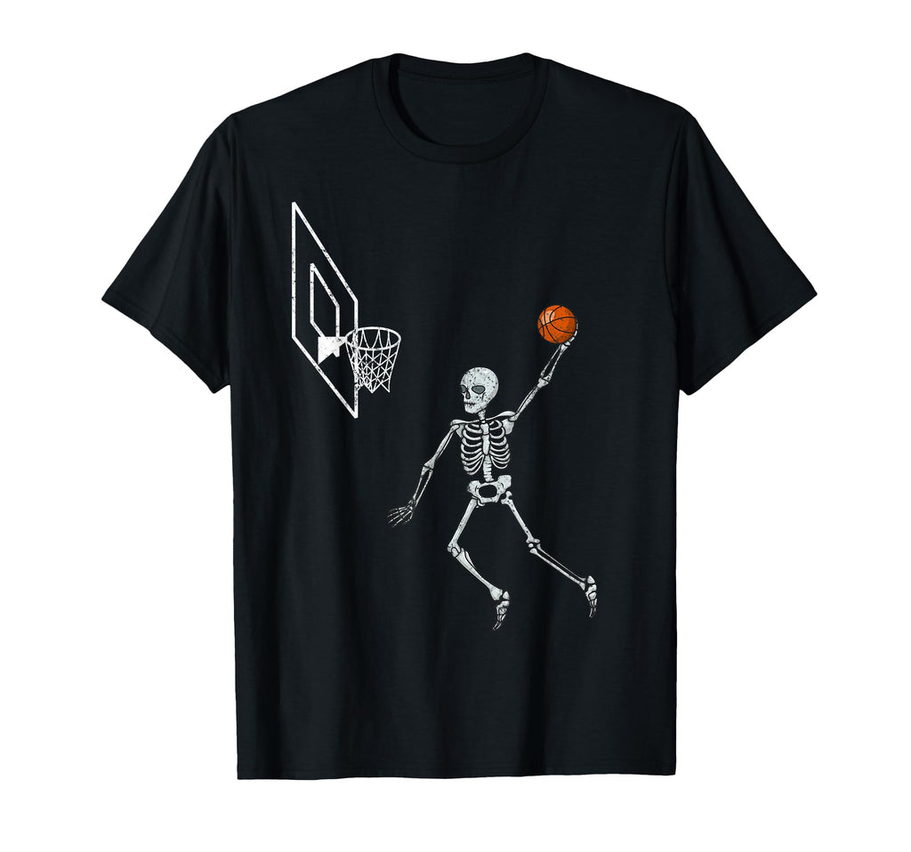 Skeleton Basketball Player Dunking Hoop T-Shirt - Streetwear Style Unisex - T-Shirt, Sweatshirt, Hoodie