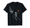 Skeleton Basketball Player Dunking Hoop T-Shirt - Streetwear Style Unisex - T-Shirt, Sweatshirt, Hoodie