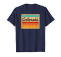 Colorado Script Font 70S Stripes Badge T-Shirt - Unique Graphic Unisex - T-Shirt, Sweatshirt, Hoodie