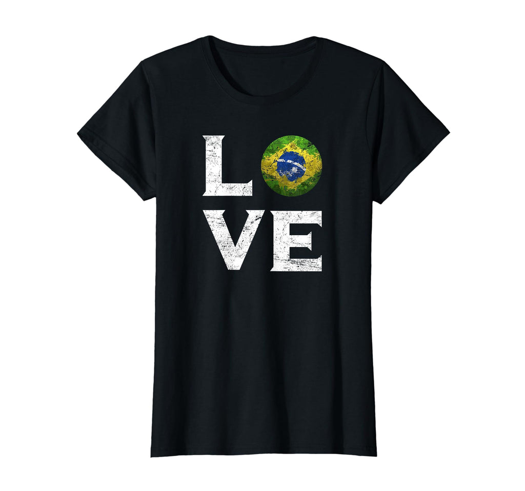 Brazil Soccer Distressed I Love T-Shirt - Minimalist Print for Adults - T-Shirt, Sweatshirt, Hoodie