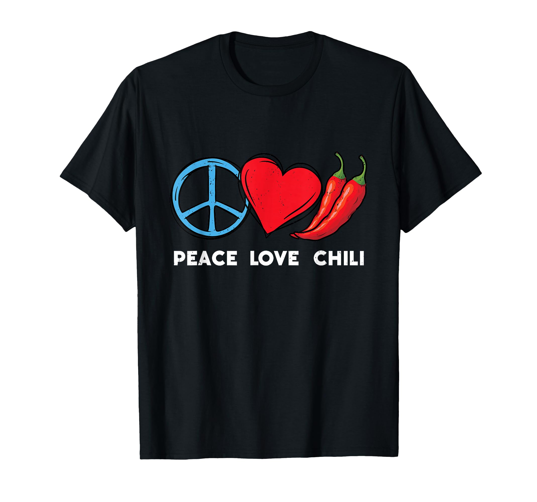 Peace Love Chili Peppers Red Hot T-Shirt - Minimalist Print for Adults - T-Shirt, Sweatshirt, Hoodie