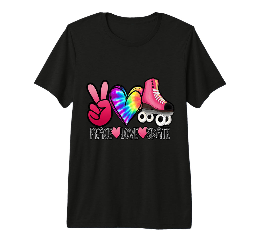 Peace Love Skate Roller Skating Tri Blend T-Shirt - Graphic Print Unisex - T-Shirt, Sweatshirt, Hoodie