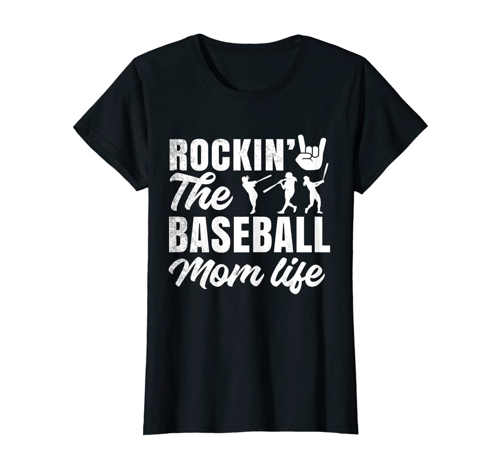 Baseball Player Funny Rocking Mom Art T-Shirt - Unique Graphic Unisex - T-Shirt, Sweatshirt, Hoodie