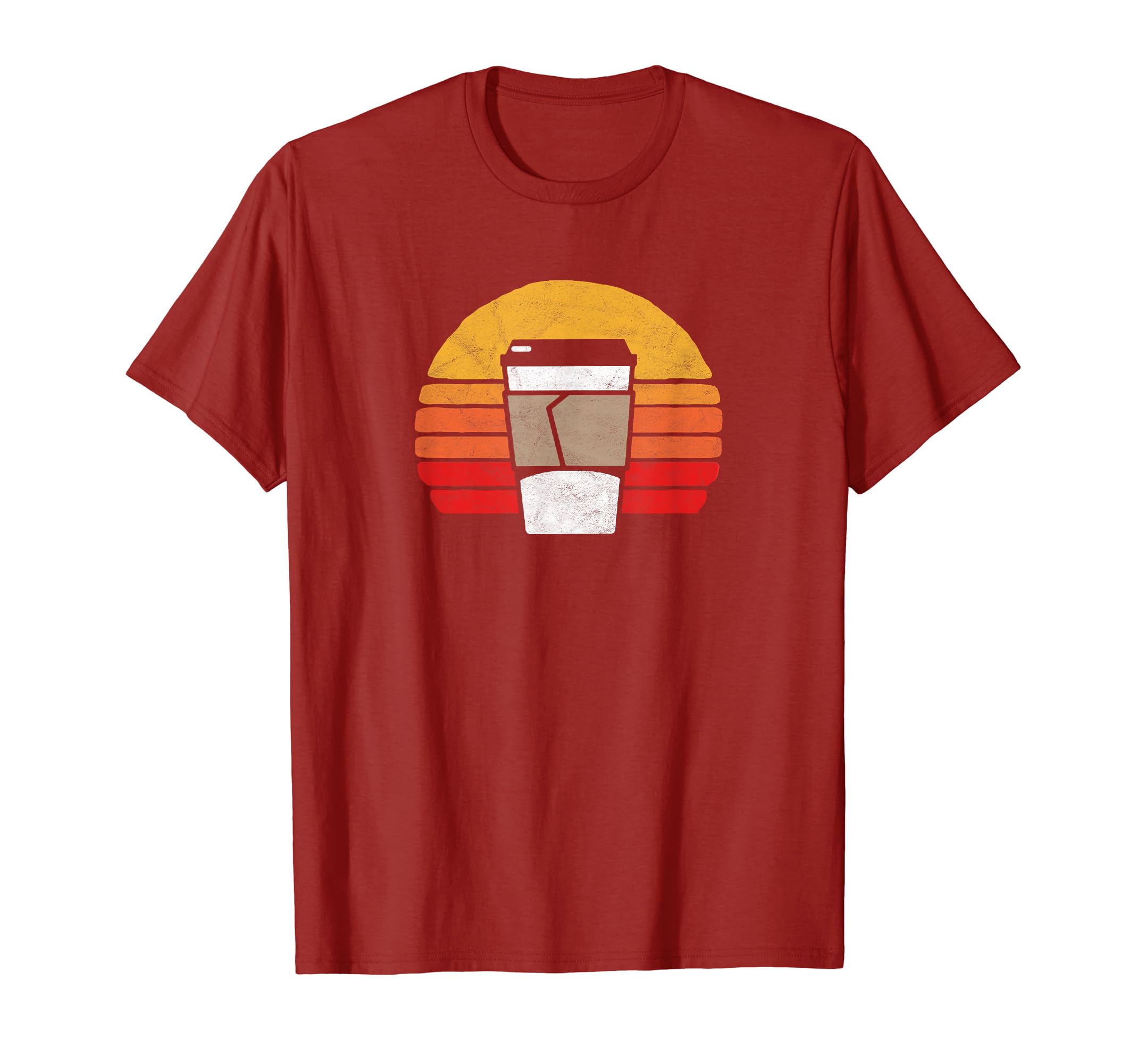 Distressed Coffee Cup 80S Sun T-Shirt - Streetwear Style for Adults - T-Shirt, Sweatshirt, Hoodie