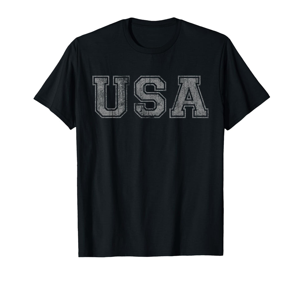 Distressed Usa America Type T-Shirt - Minimalist Print Men Women - T-Shirt, Sweatshirt, Hoodie
