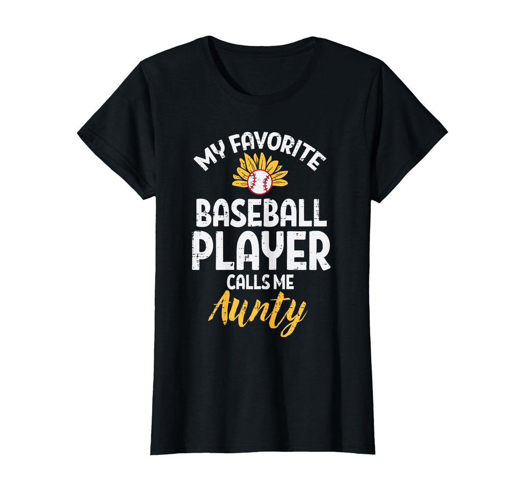 Favorite Baseball Player Aunty Sunflower T-Shirt - Custom Art Print Unisex - T-Shirt, Sweatshirt, Hoodie