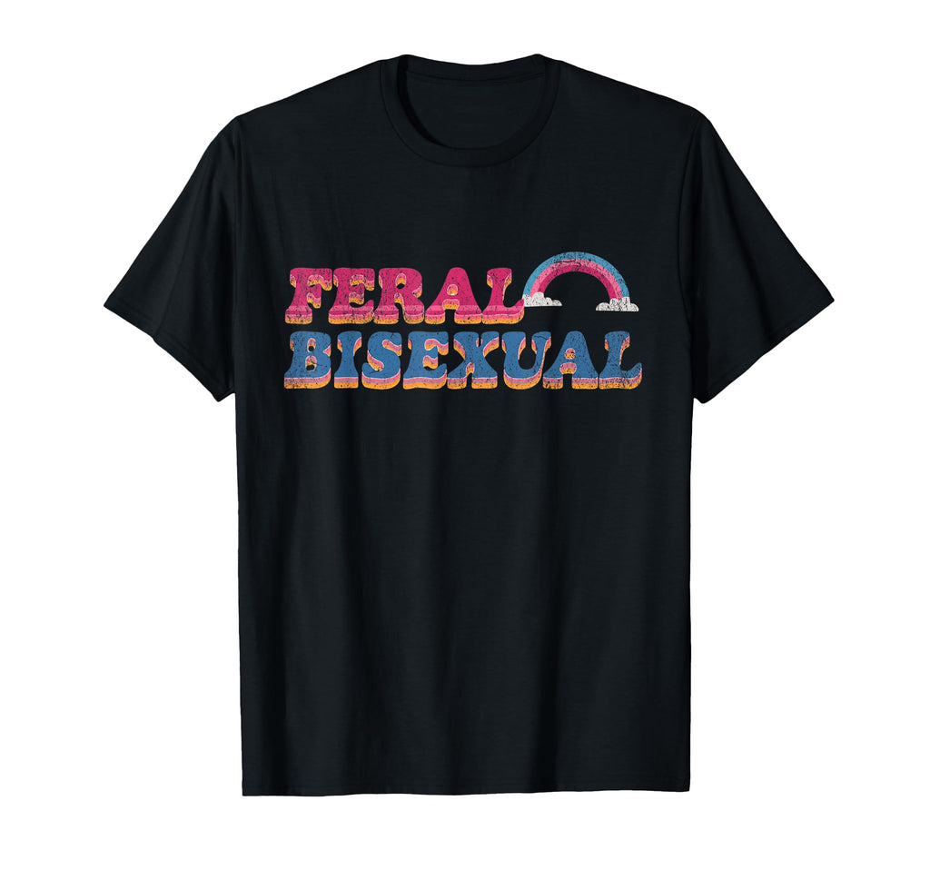 Feral Bisexual Pride Aesthetic Rainbow T-Shirt - Graphic Print Men Women - T-Shirt, Sweatshirt, Hoodie