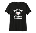 Baseball Sister Heart Bat Funny Sister T-Shirt - Custom Art Print Unisex - T-Shirt, Sweatshirt, Hoodie