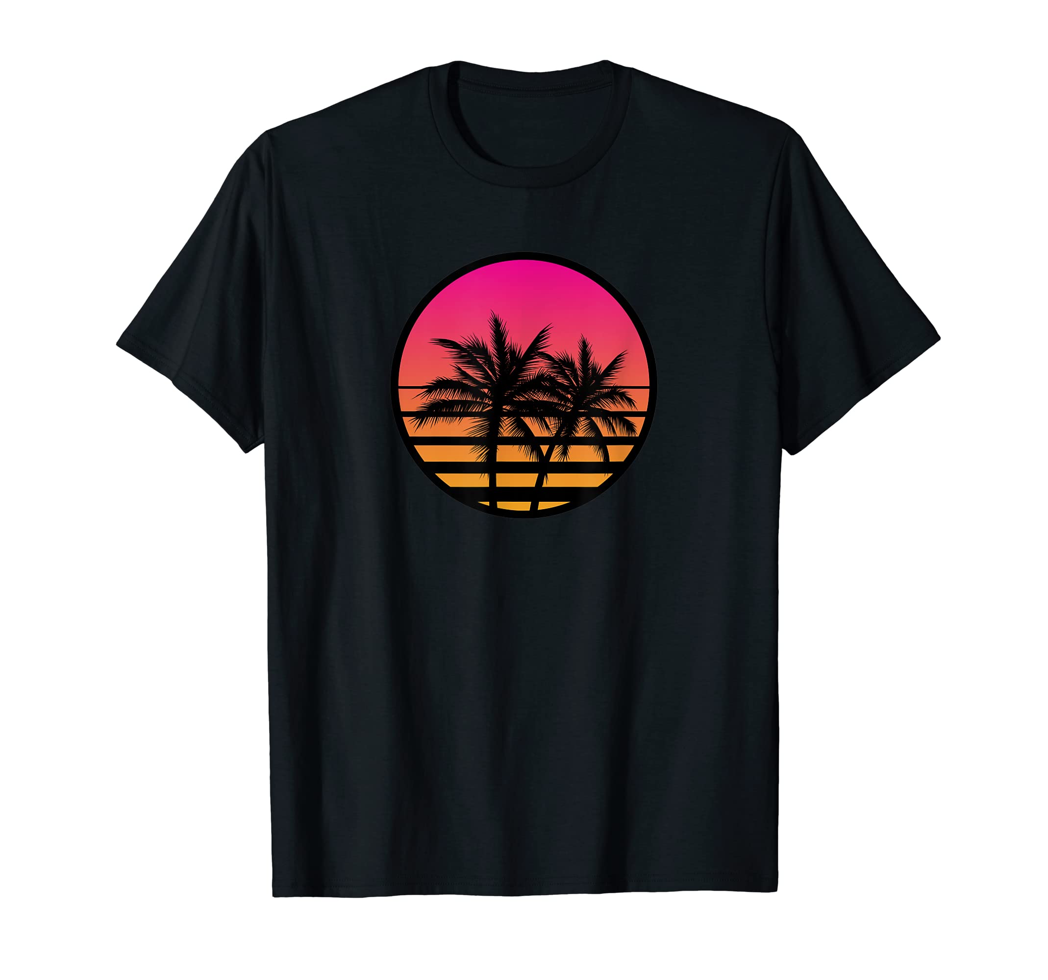 Miami Palm Tree Sunset 80S Vaporwave T-Shirt - Aesthetic Graphic Unisex - T-Shirt, Sweatshirt, Hoodie