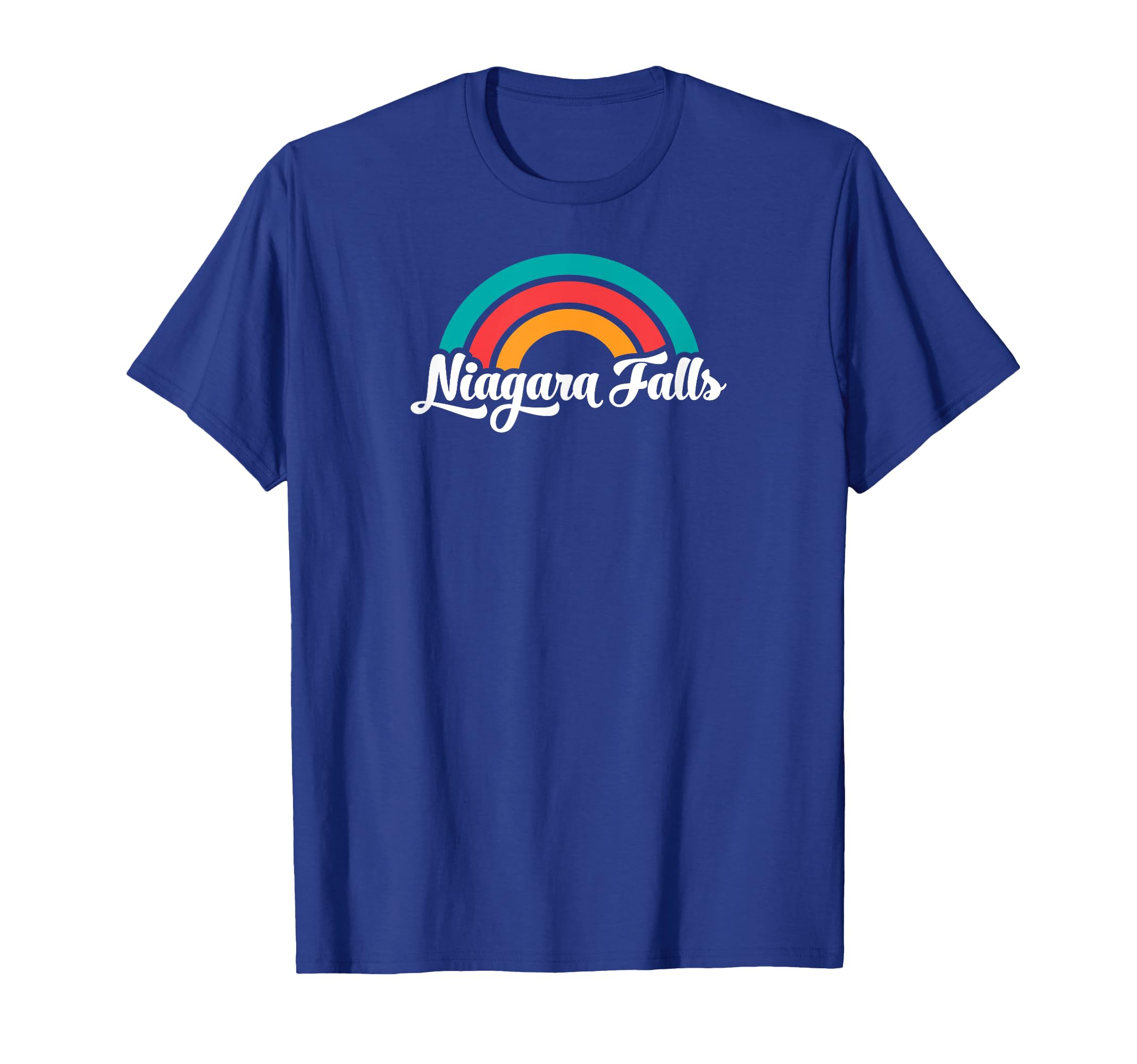 Niagara Falls Ny Script Rainbow T-Shirt - Minimalist Print for Adults - T-Shirt, Sweatshirt, Hoodie