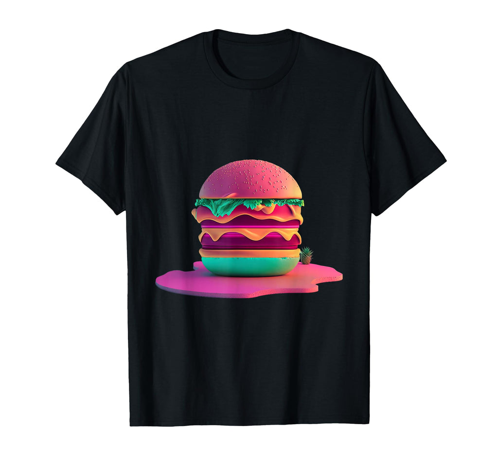 Cheeseburger Vaporwave Retrowave T-Shirt - Casual Everyday Wear for Adults - T-Shirt, Sweatshirt, Hoodie