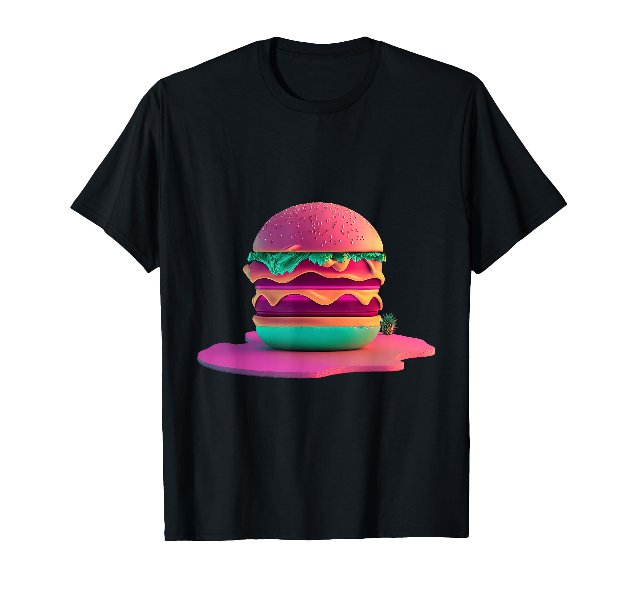 Cheeseburger Vaporwave Retrowave T-Shirt - Casual Everyday Wear for Adults - T-Shirt, Sweatshirt, Hoodie