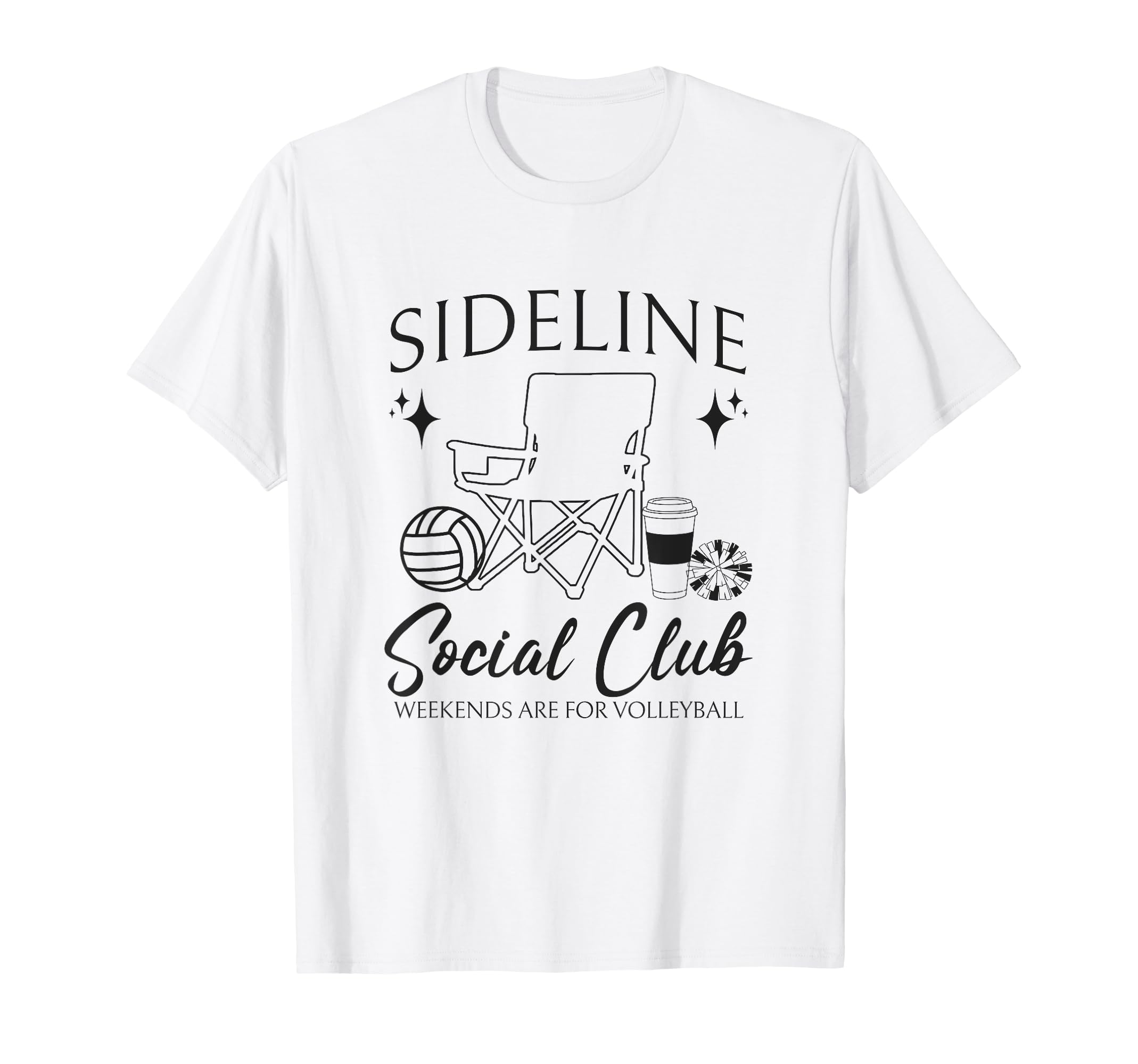 Sideline Social Club Volleyball T-Shirt - Fun Novelty Design for Adults - T-Shirt, Sweatshirt, Hoodie