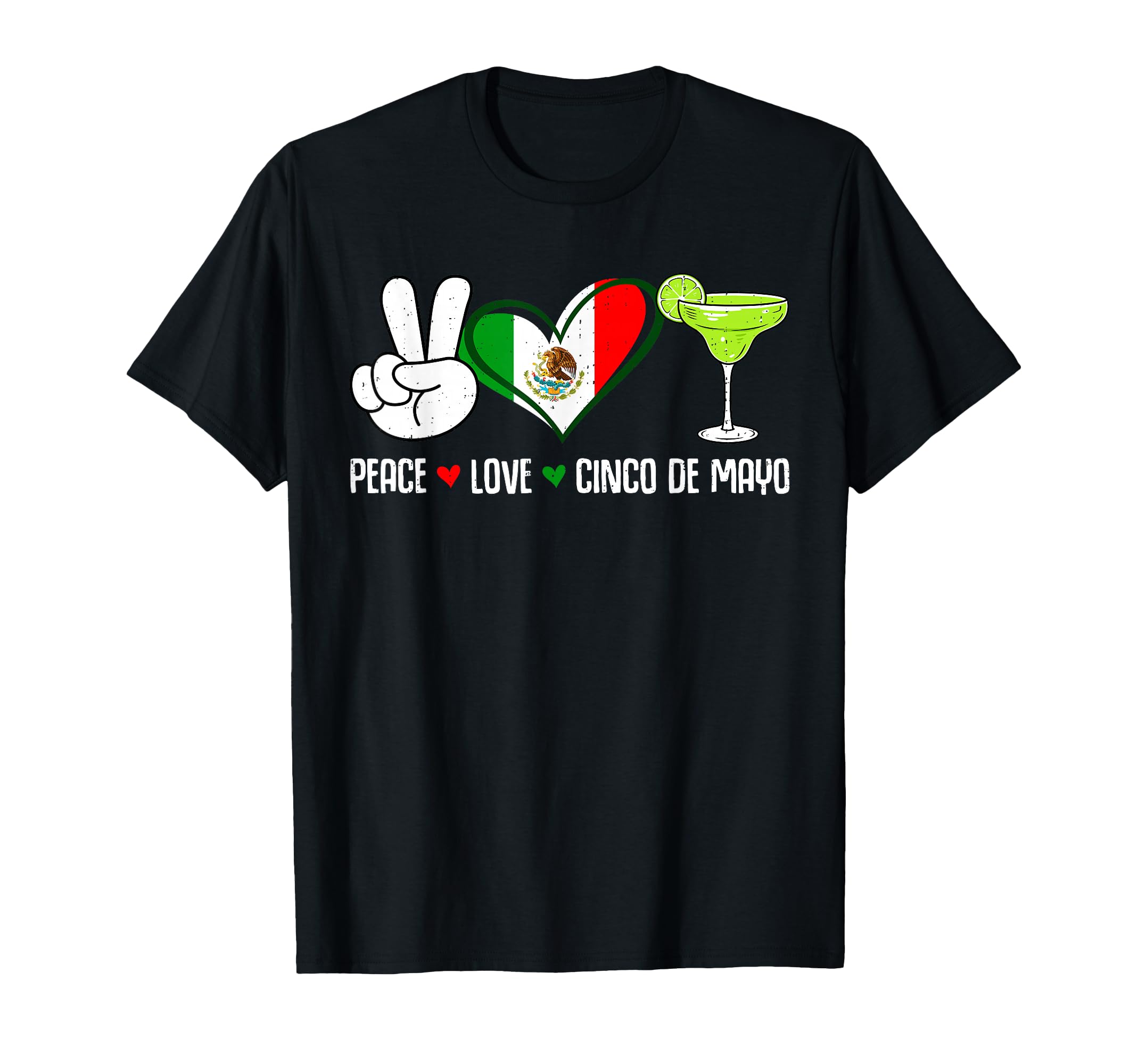 Peace Love Cinco De Mayo Party Fiesta T-Shirt - Custom Art Print Men Women - T-Shirt, Sweatshirt, Hoodie